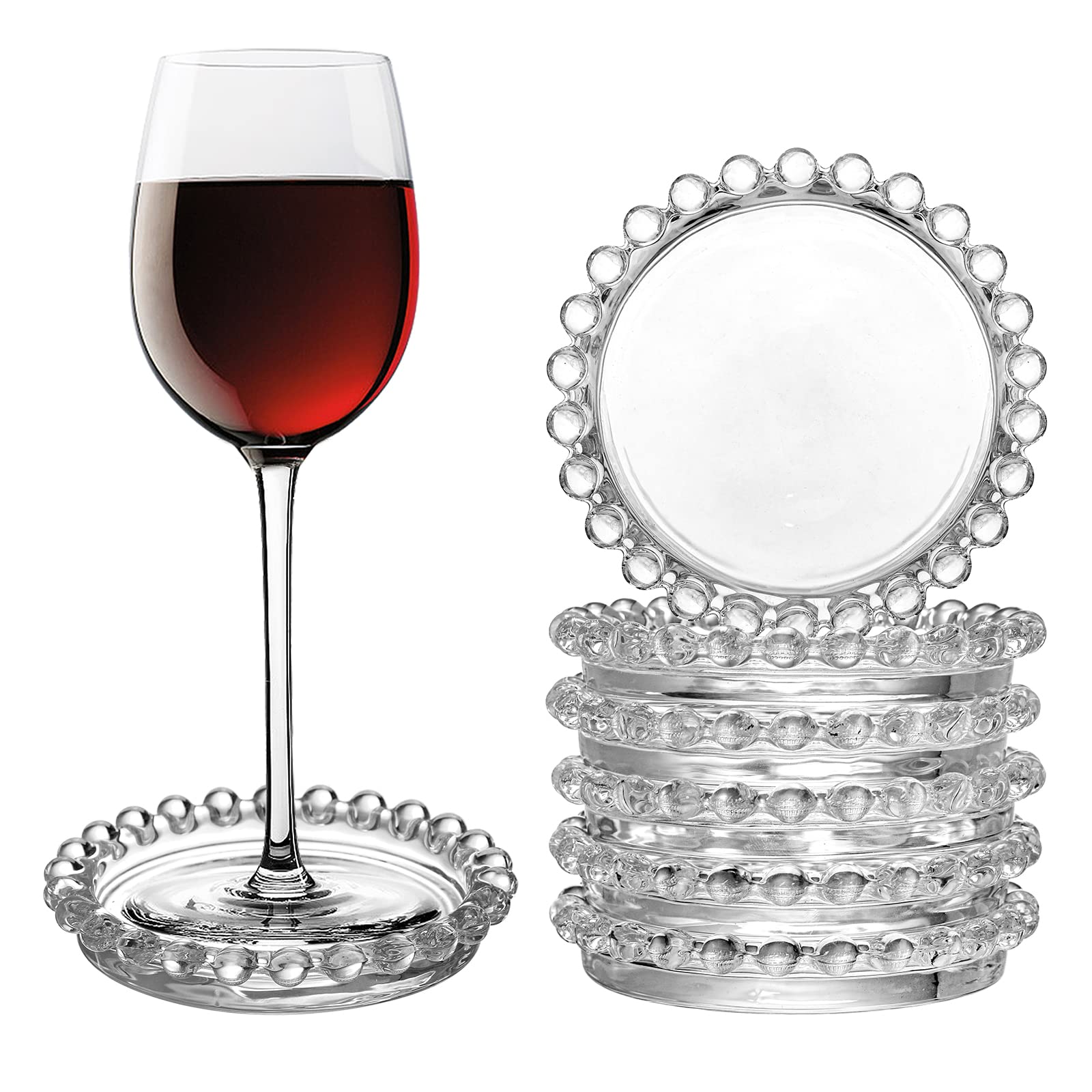 Fasmov 10 Pack Crystal Coasters - 3.7 Inch Elegant Drink Coasters for Home, Kitchen, Dining Room, Living Room, Patio, Coffee Table, Perfect for Parties, Weddings, and Everyday Use