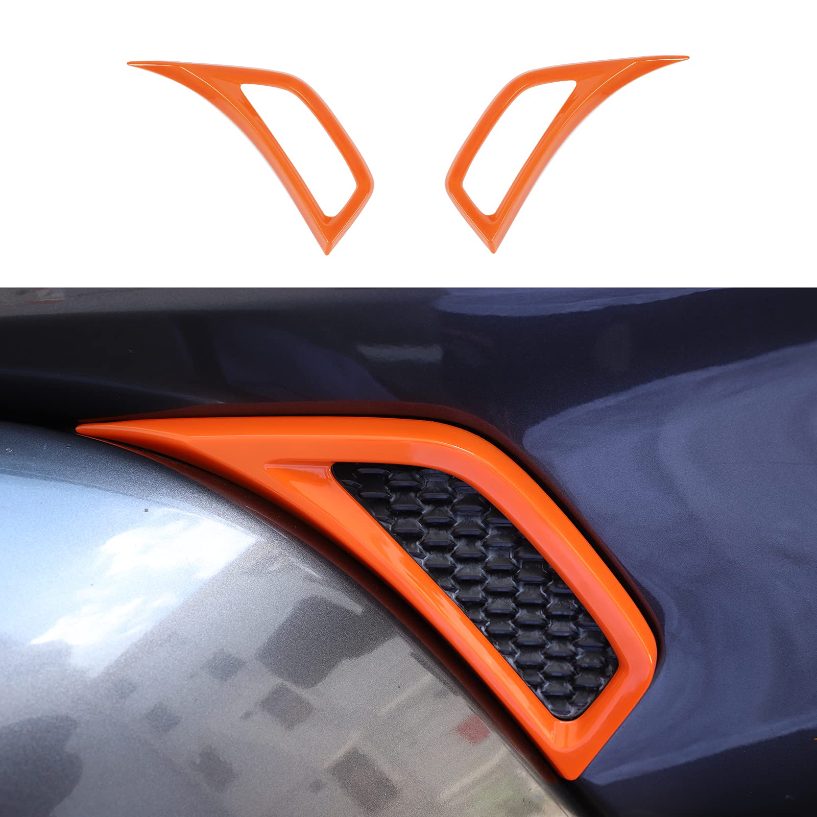 Jeep Wrangler JL JLU & Gladiator JT Side Fender Vent Decal Trim Cover - RT-TCZ Style (2018-2024) | Orange Exterior Accessories (2-Piece Set) | Off-Road Protection & Custom Styling Upgrade