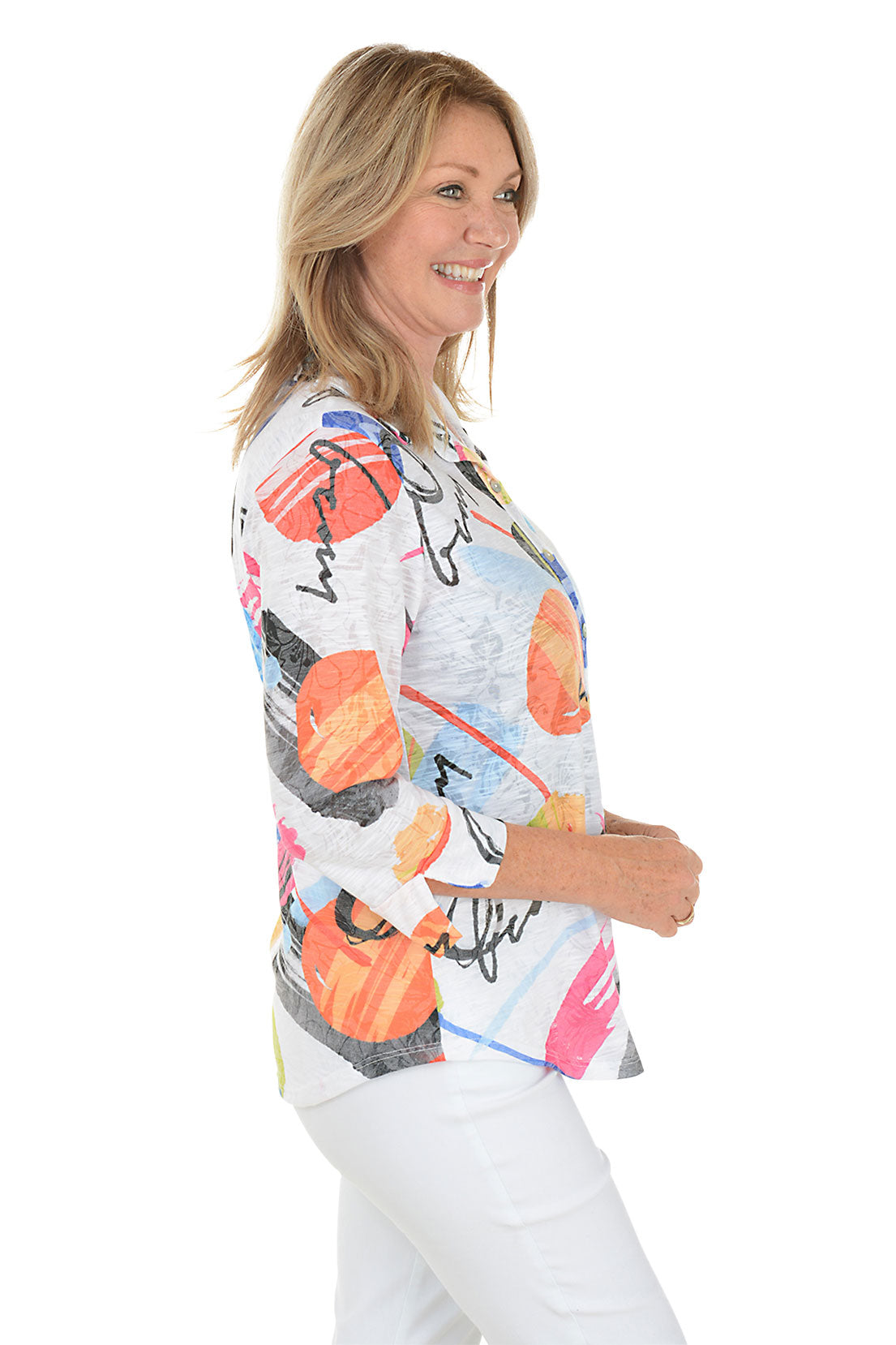 Estella Button Front Burnout Top - Stylish Women's Blouse for Casual & Party Wear | Trendy Summer Outfit for Date Night & Office