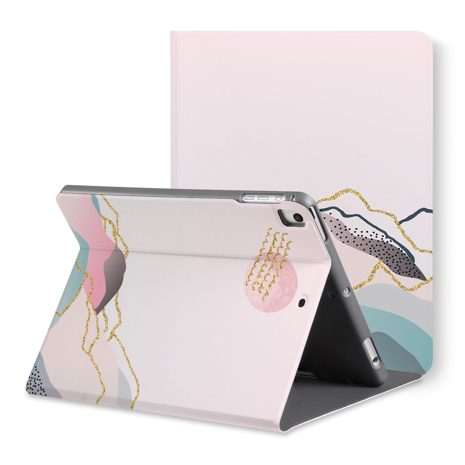 Premium Marble Art iPad Folio Case - Slim Protective Cover with Auto Sleep/Wake for iPad Pro/Air/Mini - Perfect for Work, Travel & Home Use