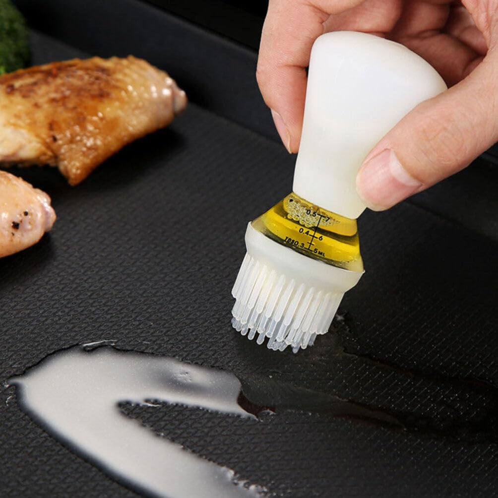 Premium Silicone BBQ Oil Brush Bottle Set - 135ML Squeeze & Dip Oil Dispenser with Pastry Brush for Grilling, Baking, Roasting | Perfect for Outdoor BBQ, Camping & Home Kitchen Use