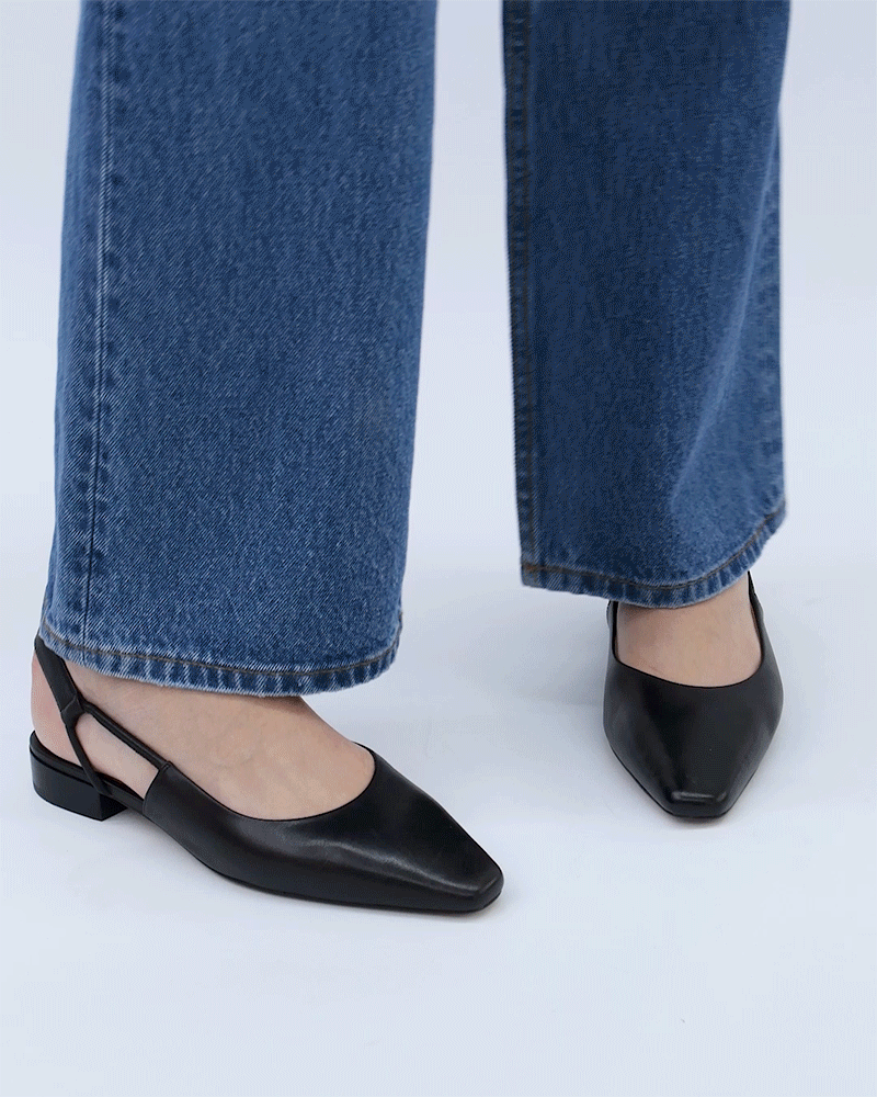 Larissa Black Leather Dress Flats - Comfortable Women's Shoes for Work, Office & Casual Outfits