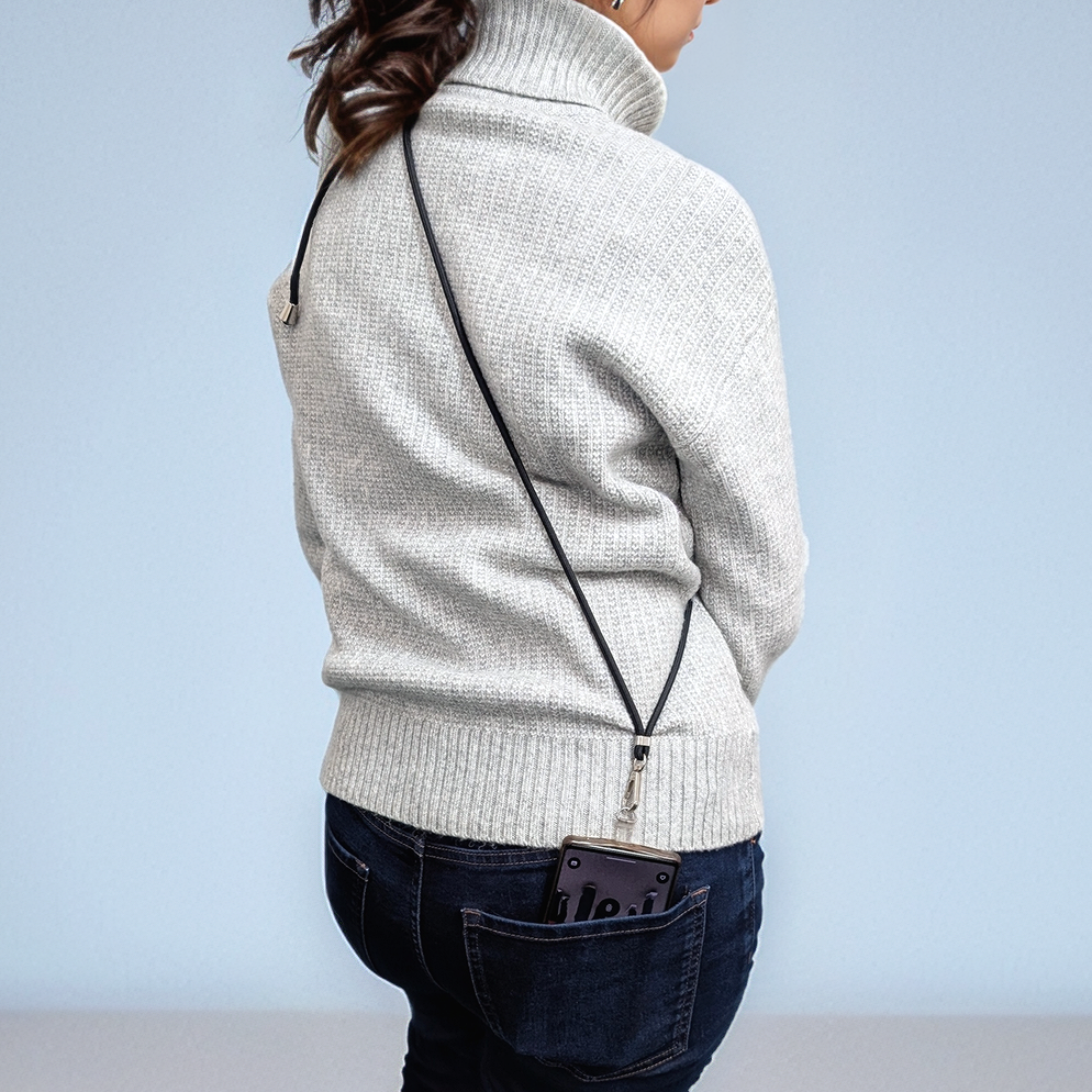 Adjustable Crossbody Phone Strap - Secure & Comfortable Phone Holder for iPhone & Android - Perfect for Travel, Shopping & Outdoor Activities (Black)