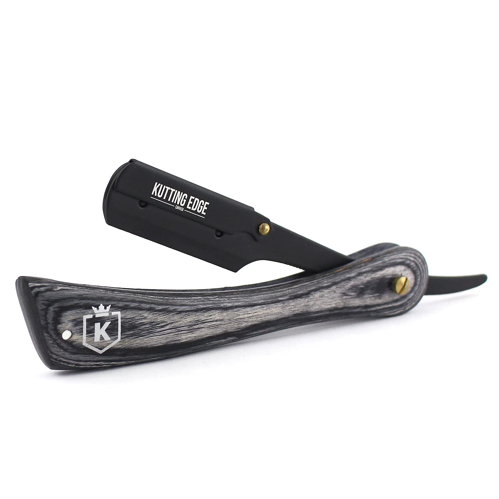 Professional Straight Edge Razor with 10 Derby Double Edge Blades - Stainless Steel Barber Shaving Razor with American Wood Handle - Perfect for Traditional Wet Shaving & Beard Grooming at Home or Salon