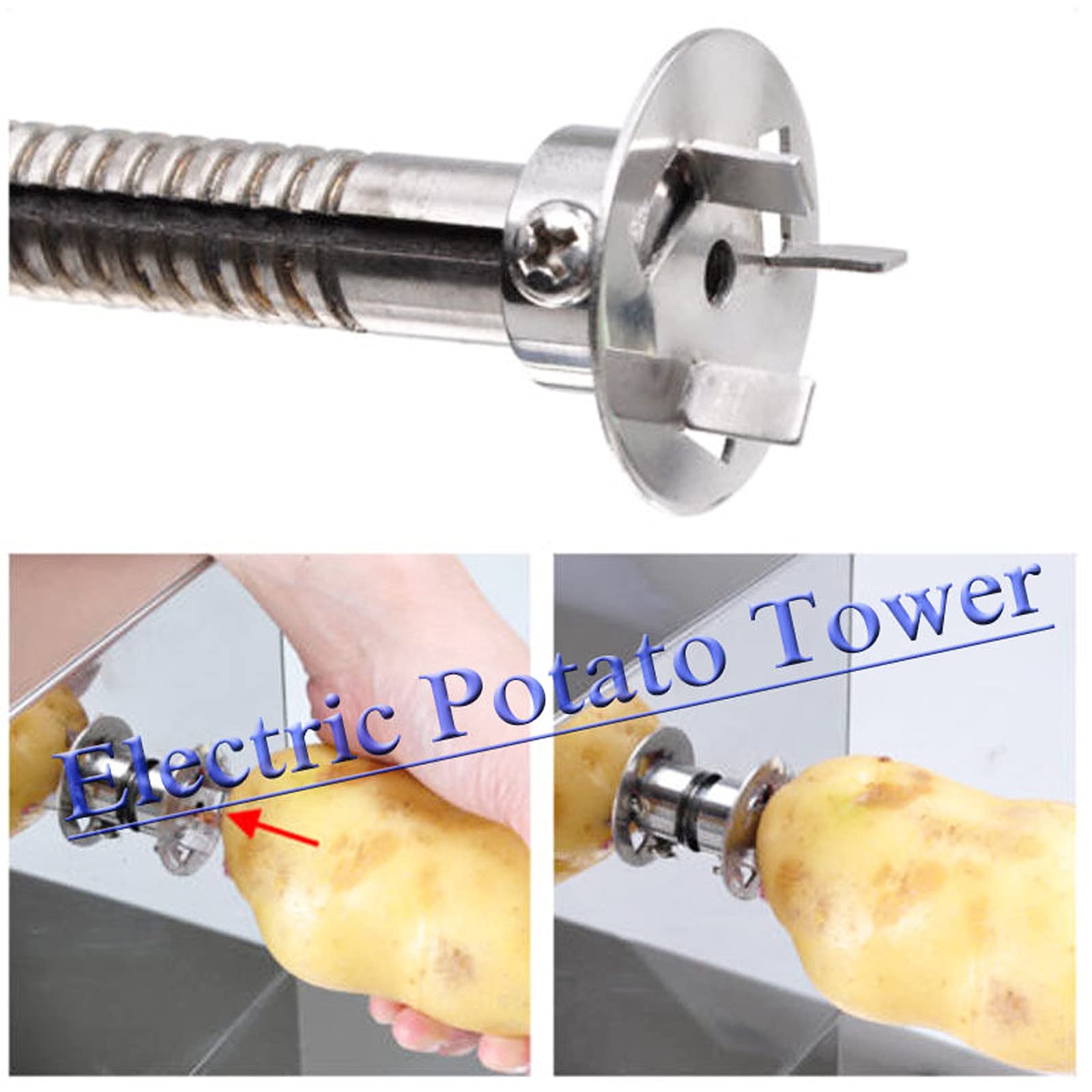 INTSUPERMAI Electric Potato Slicer Machine - Spiral & Tornado Potato Cutter for Twisted Fries, 110V | Perfect for Home Cooking, Parties, and Restaurant Food Prep