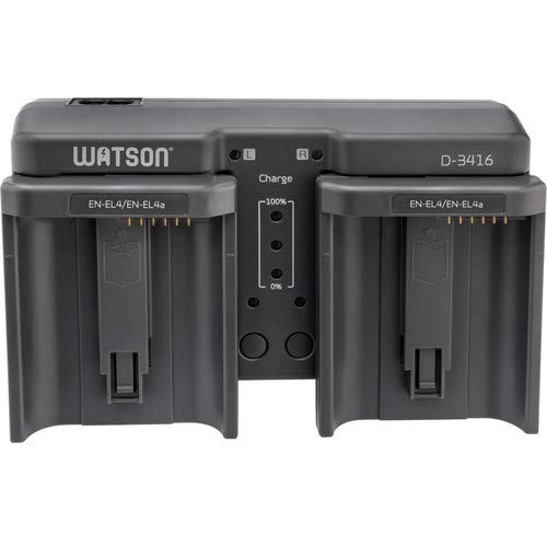 Watson Duo Charger for EN-EL18 & EN-EL4 Series Rechargeable Batteries - Fast Dual Battery Charger for Nikon DSLR Cameras - Perfect for Professional Photography & Travel Shooting