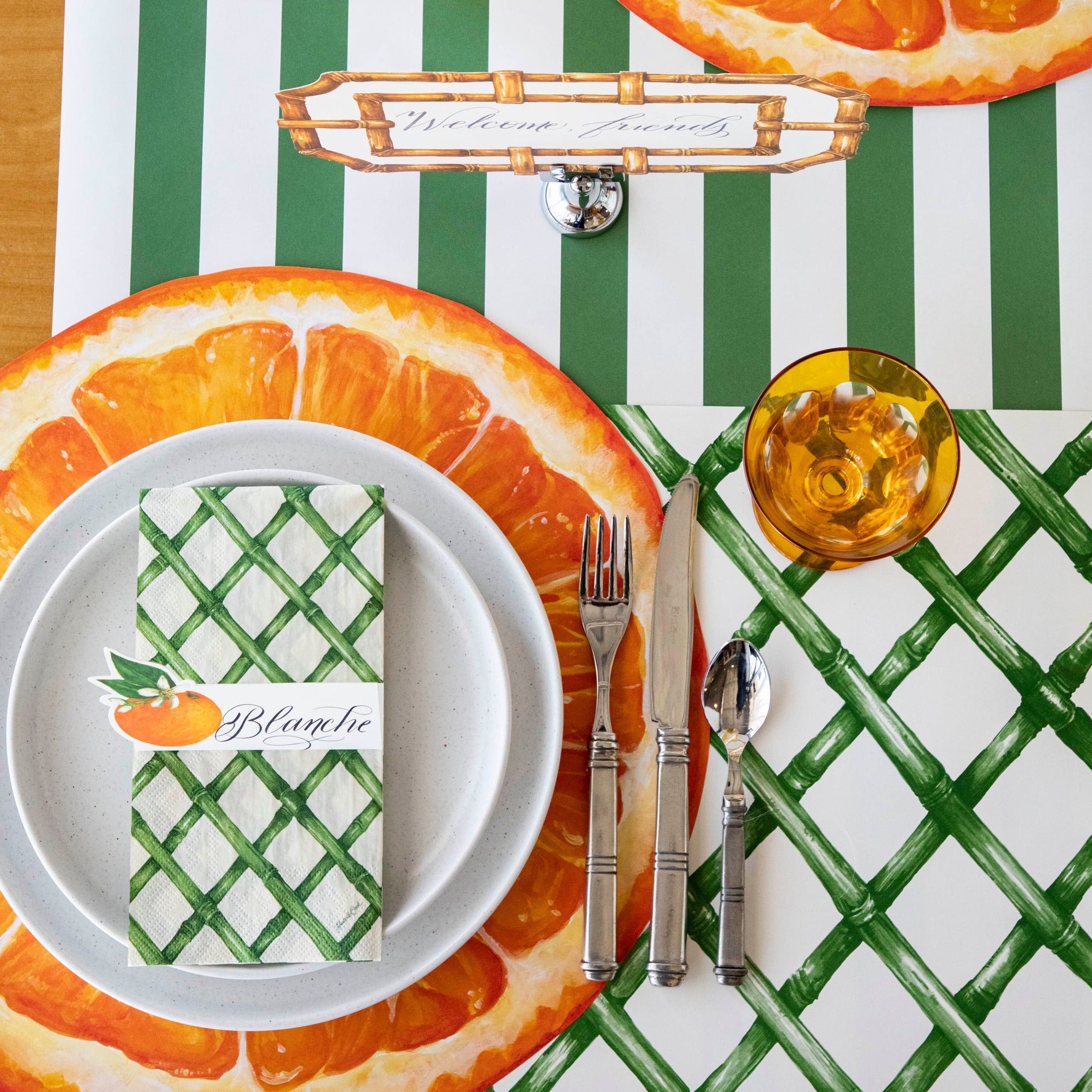 Orange Slice Die-Cut Placemat - Non-Slip Vinyl Table Mat for Dining, Kitchen, and Party Decor - Perfect for Summer BBQs, Picnics, and Citrus-Themed Events