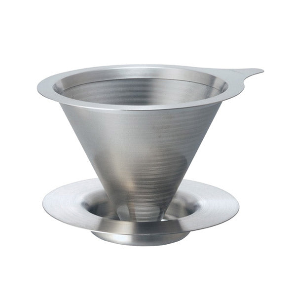 Hario V60 Double Mesh Metal Coffee Dripper - Pour Over Coffee Maker for Home Brewing, Perfect for Single Serve or Small Batch Coffee Lovers
