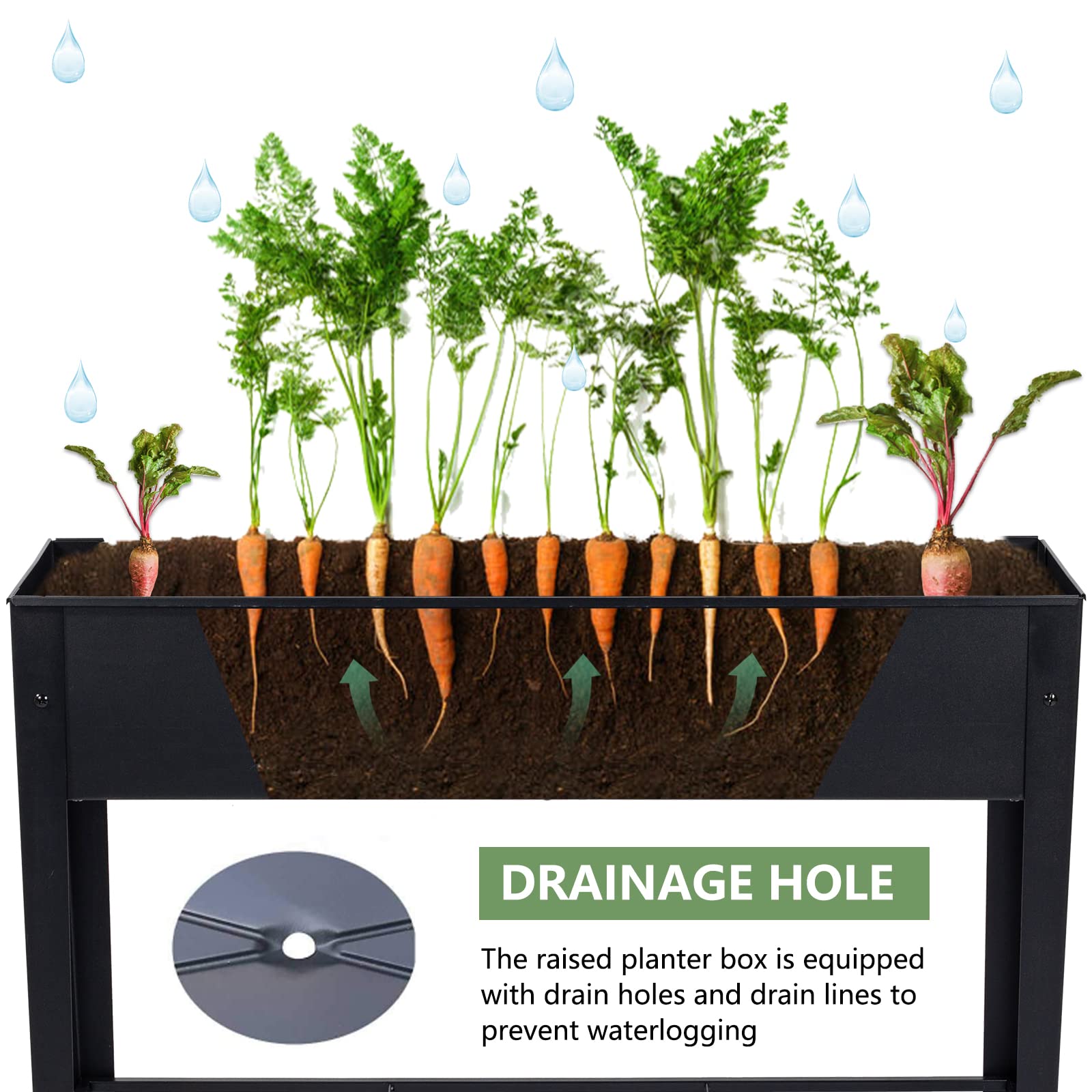 Metal Raised Garden Bed - Large Elevated Planter Box for Vegetables, Flowers & Herbs | Outdoor Patio Gardening Solution