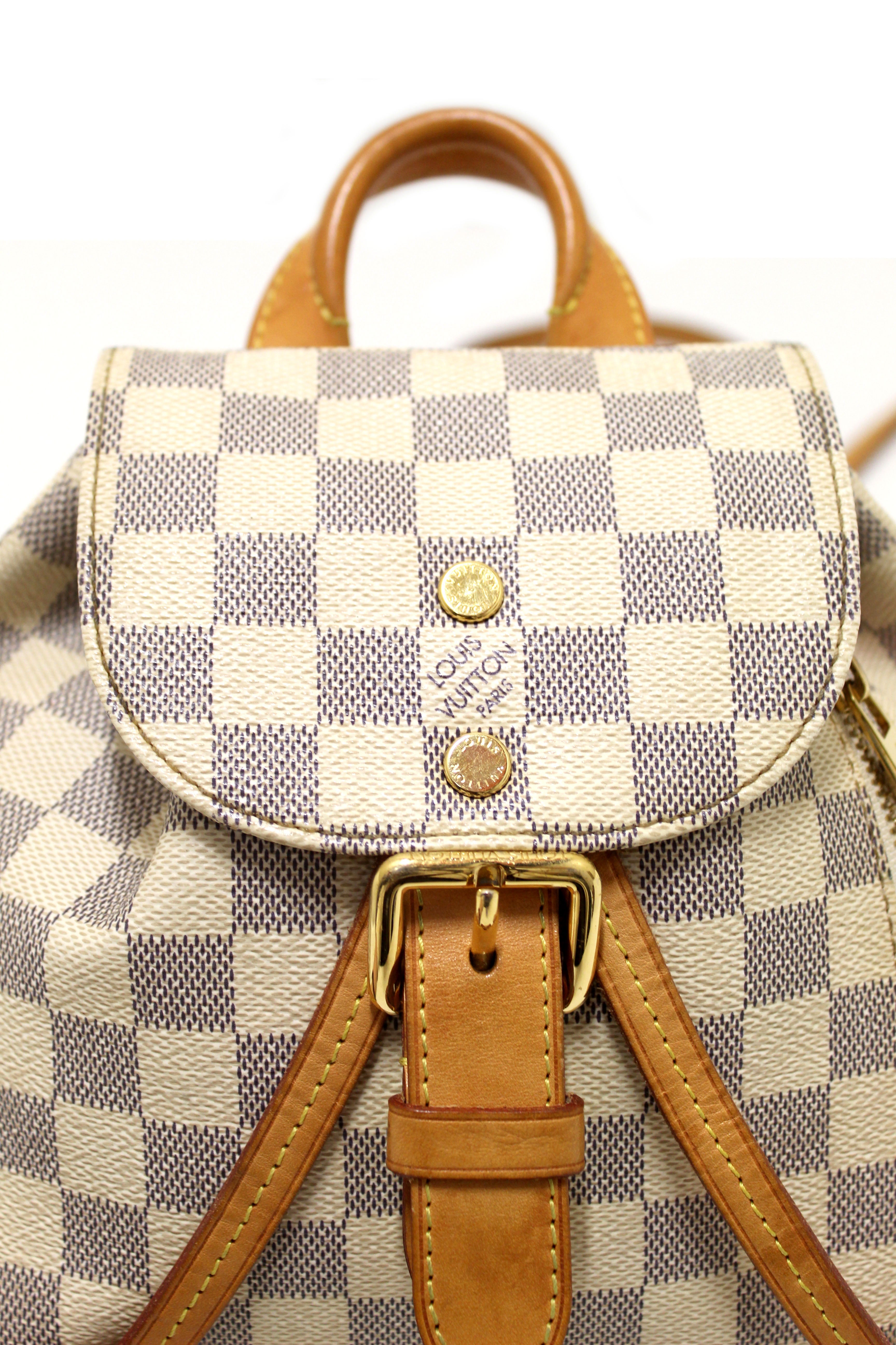 Authentic Louis Vuitton Damier Azur Canvas Sperone BB Backpack for Women - Luxury Designer Handbag for Travel, Work & Everyday Use