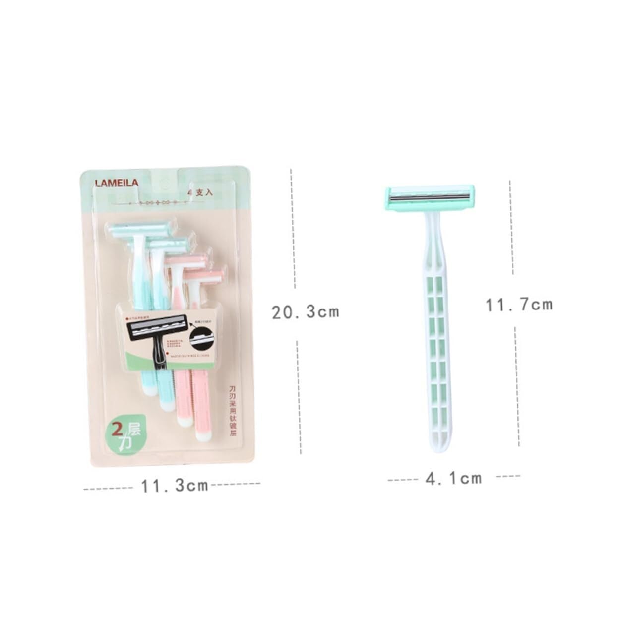 Women's Facial Hair Remover & Body Shaver Kit - 4pcs (2 Razors) for Smooth Skin - Armpit, Legs, Bikini & Facial Hair Removal - Perfect for Travel, Gym & Daily Grooming Routine