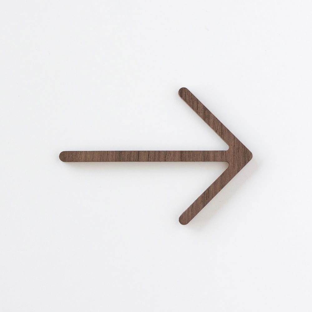 MOHEIM Wooden Arrow Sign - Handmade Walnut Wood Directional Sign for Home Decor, Wedding, Party & Events - Rustic Farmhouse Style Wall Art
