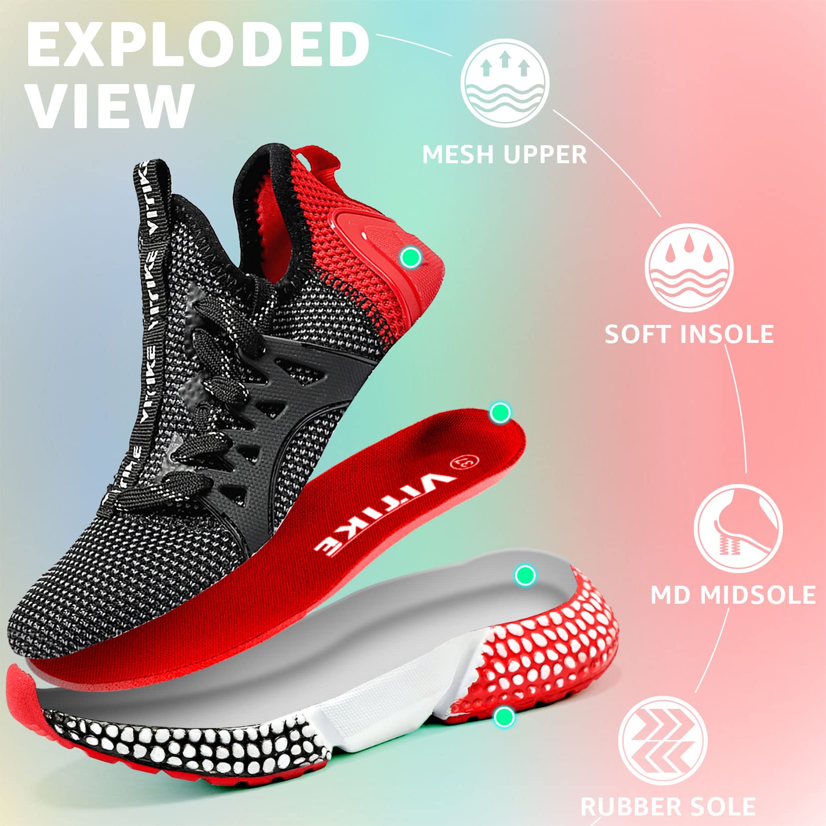 WETIKE Breathable Mesh Slip-On Running Shoes - Lightweight Comfort Sneakers for Men & Women - Perfect for Jogging, Gym Workouts & Casual Wear