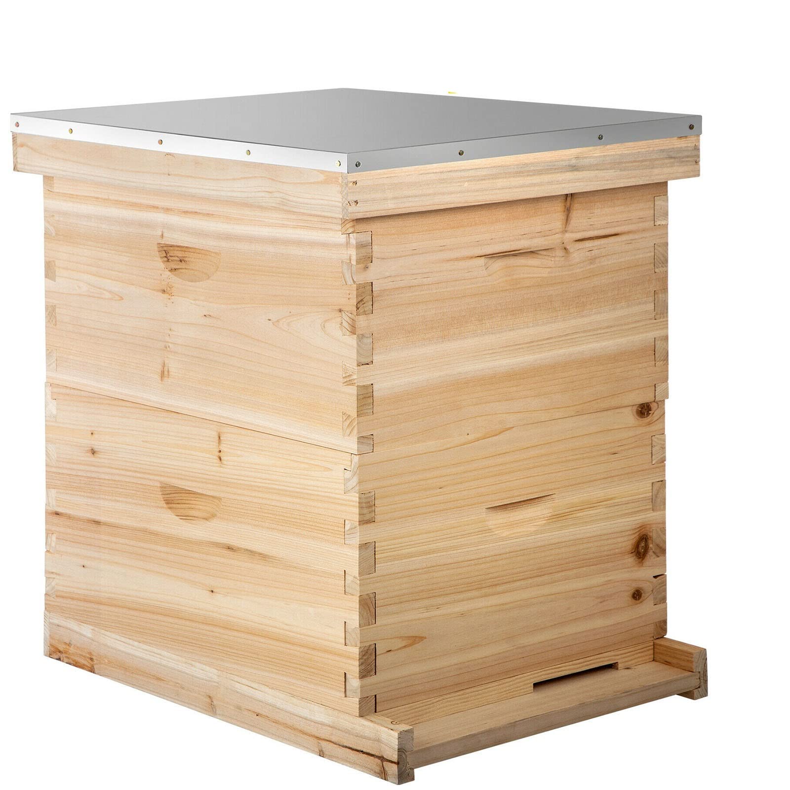 10 Frame 5 Layer Multifunctional DONCK Wooden Bee Hive Kit - Beekeeping Equipment with Metal Roof & Nest Frames - Perfect for Backyard Beekeepers & Honey Production