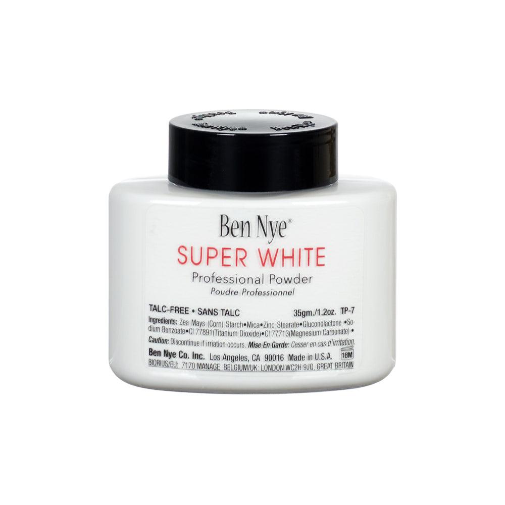 Ben Nye Super White Professional Setting Powder - Translucent Matte Finish for Stage & HD Makeup - Perfect for Theatrical, Cosplay & Photography Use
