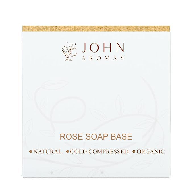 **JOHN AROMAS Rose Soap Base | Moisturizing & Nourishing Handmade Soap for Normal Skin | Exfoliates Dead Skin Cells & Enhances Beauty | 1 KG Bar for Bath, Shower & Gift**