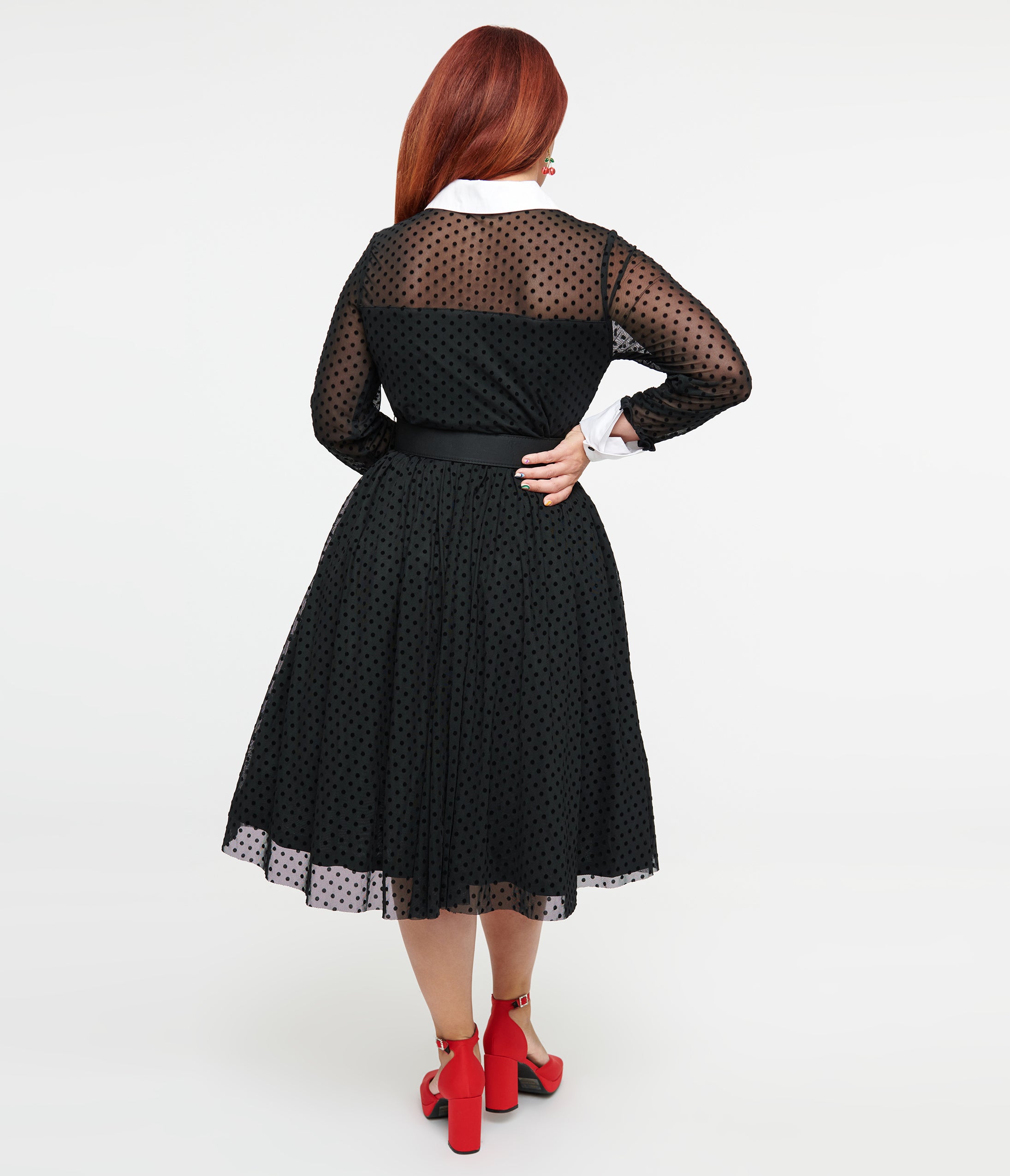 Vintage 1950s Black Polka Dot Swing Dress - Retro Tulle Party Dress for Women | Perfect for Cocktail Parties, Weddings & Special Occasions