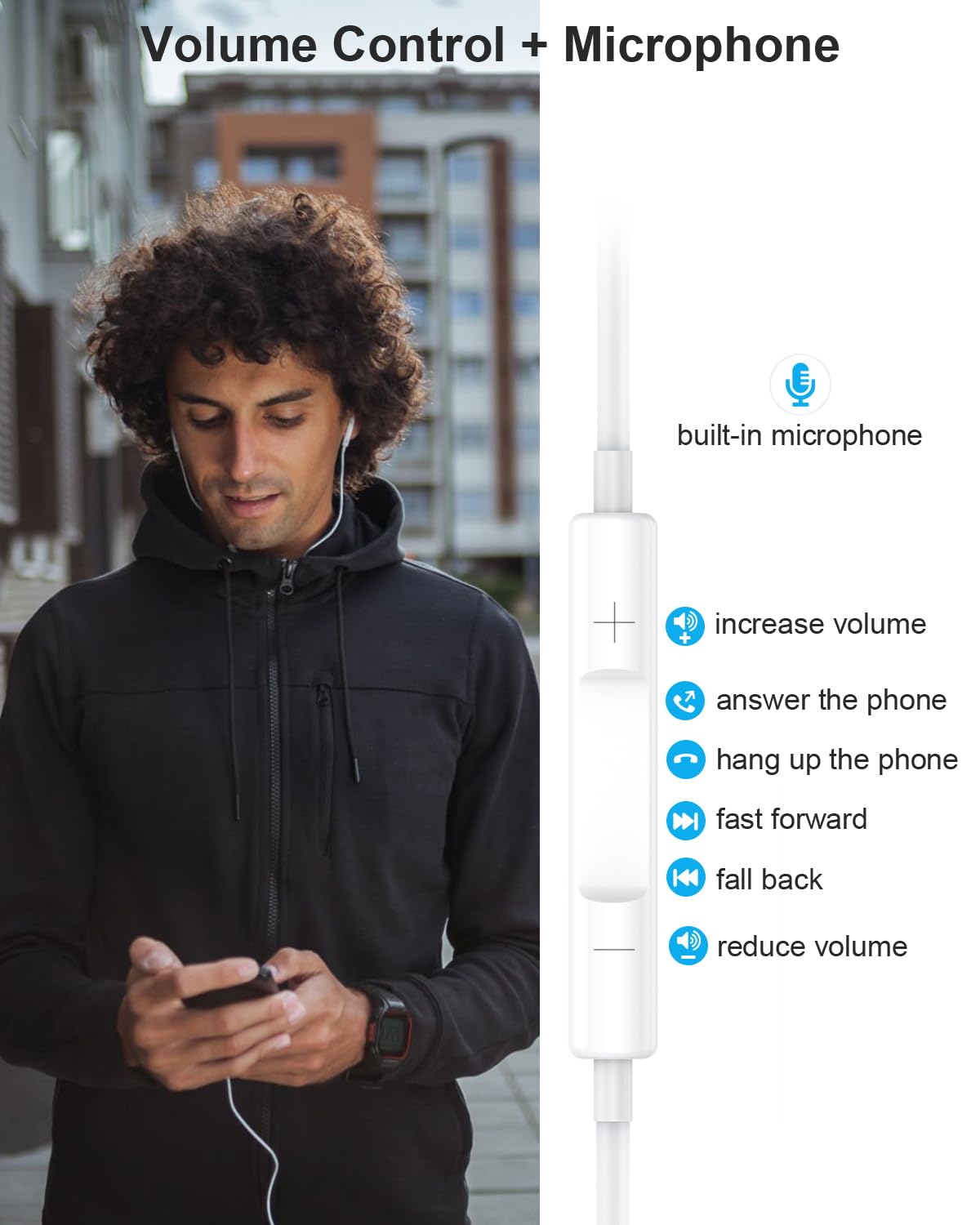 2 Pack Wired Earbuds with Mic & Volume Control - Noise Isolating In-Ear Headphones 3.5mm Jack, Lightweight Comfort for iPhone, iPad, Samsung, Huawei, Android Devices, MP3 Players, Tablets & Laptops - Perfect for Commuting, Workouts & Online Classes