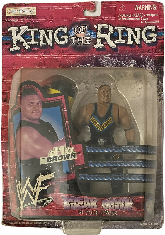 1999 WWF Jakks Pacific Break Down In Your House D'Lo Brown Wrestling Action Figure - Collectible Toy for WWE Fans & Nostalgic Wrestling Memorabilia - Perfect for Display, Play, and Wrestling Collection