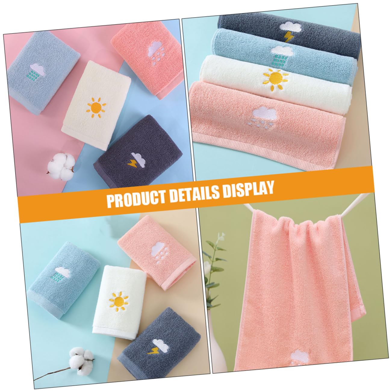 HAPINARY 4-in-1 Baby Bath Set - Soft Cotton Towels, Hand Towel, Bath Towel & Burp Cloth for Newborns & Infants | Gentle Skin Care, Baby Shower Gift, Nursery Essentials