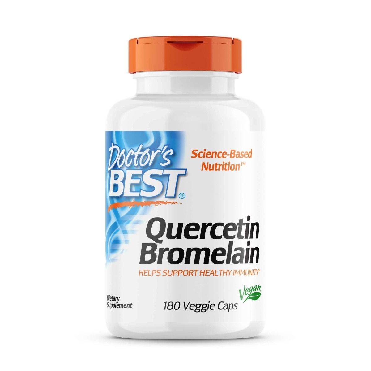 Doctor's Best Quercetin Bromelain 180 Veggie Capsules - Immune Support Supplement with Antioxidant Properties for Allergy Relief & Respiratory Health | Vegetarian, Non-GMO | Ideal for Seasonal Wellness & Active Lifestyle