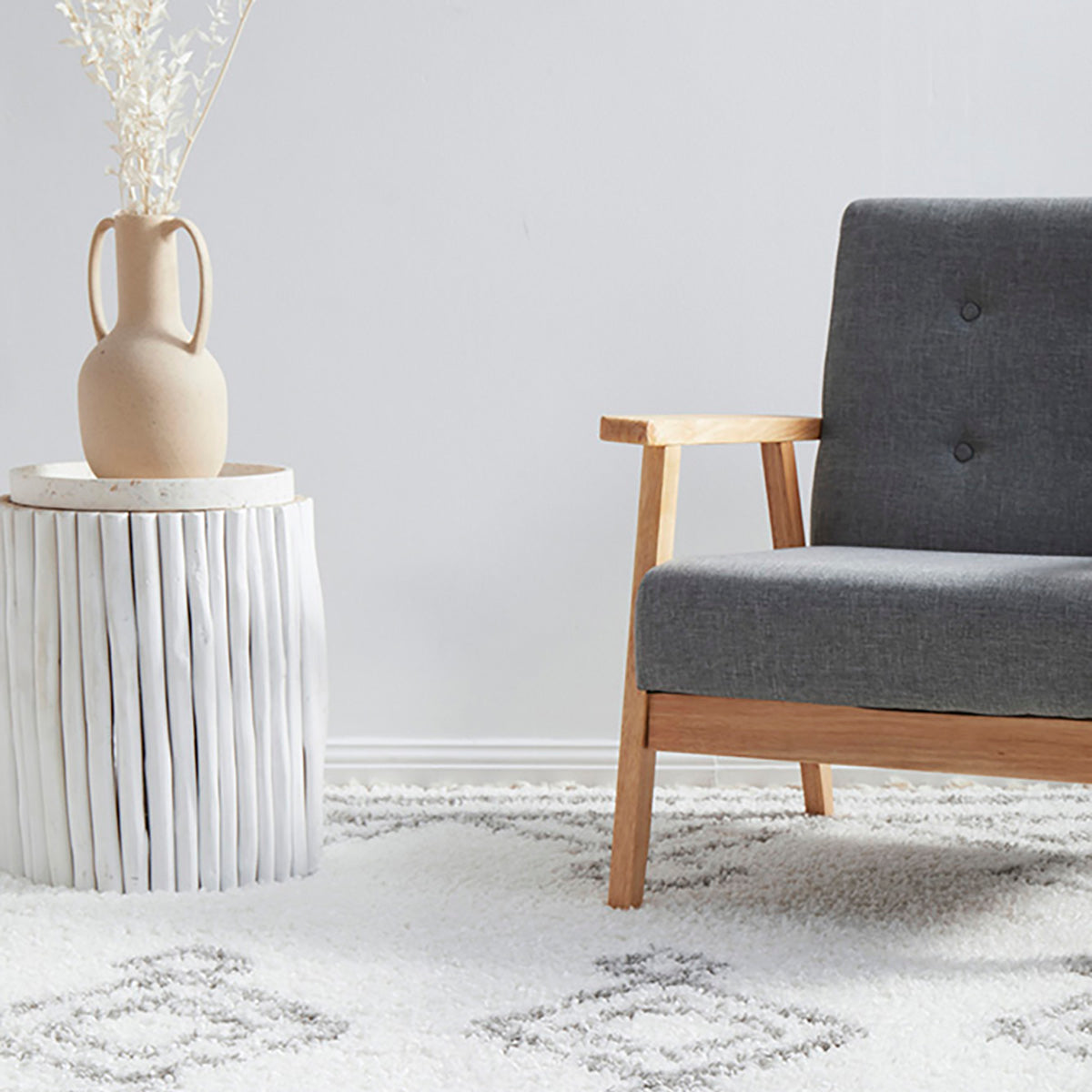 Casablanca Temara White Area Rug - Soft Moroccan Boho Chic Living Room Carpet - Perfect for Bedroom, Dorm & Home Decor