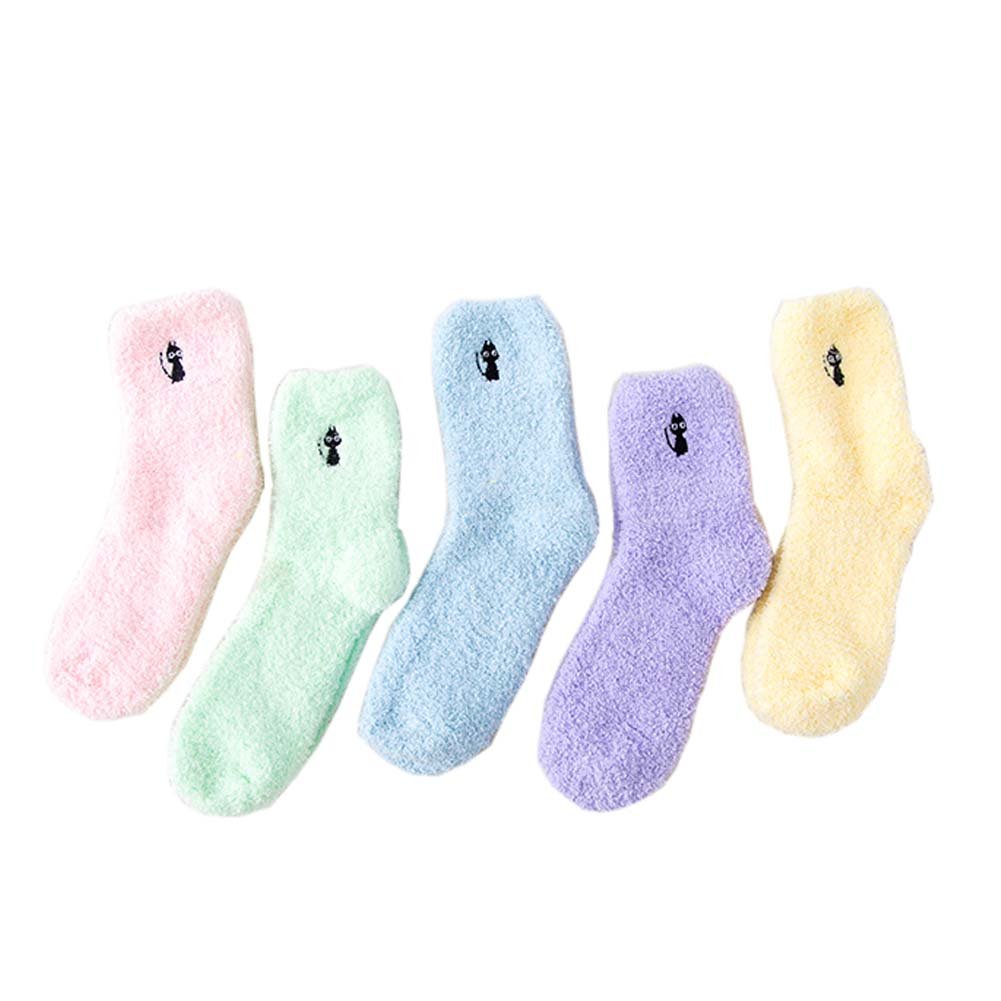 5 Pairs Soft Warm Fuzzy Socks for Women - Cozy Winter Sleeping Socks for Cold Nights at Home, Bedtime & Relaxation