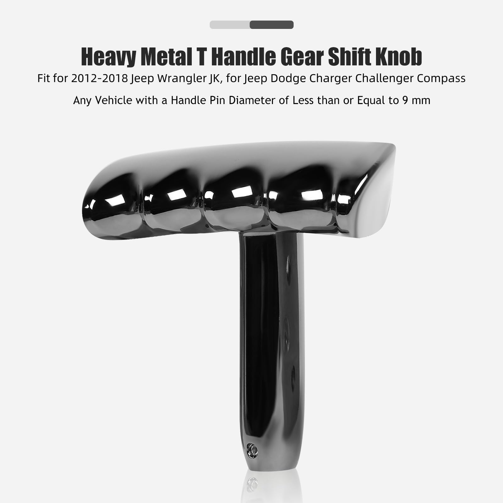 Aluminum Alloy T-Handle Gear Shift Knob for 2012-2017 Jeep Wrangler JK, Dodge Charger, Challenger & Compass - Earth Black | Durable Manual Transmission Shifter Upgrade for Off-Roading & Daily Driving