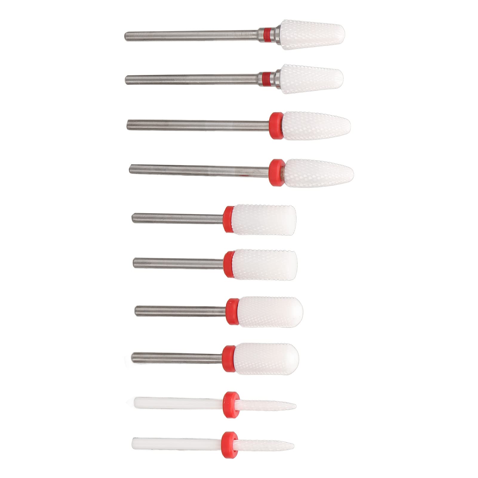 Professional Ceramic Nail Drill Bit Set for Manicure & Pedicure - 10PCS Nail Art Grinding Bits Kit for Acrylic, Gel & Natural Nails - Perfect for Salon & Home Nail Care