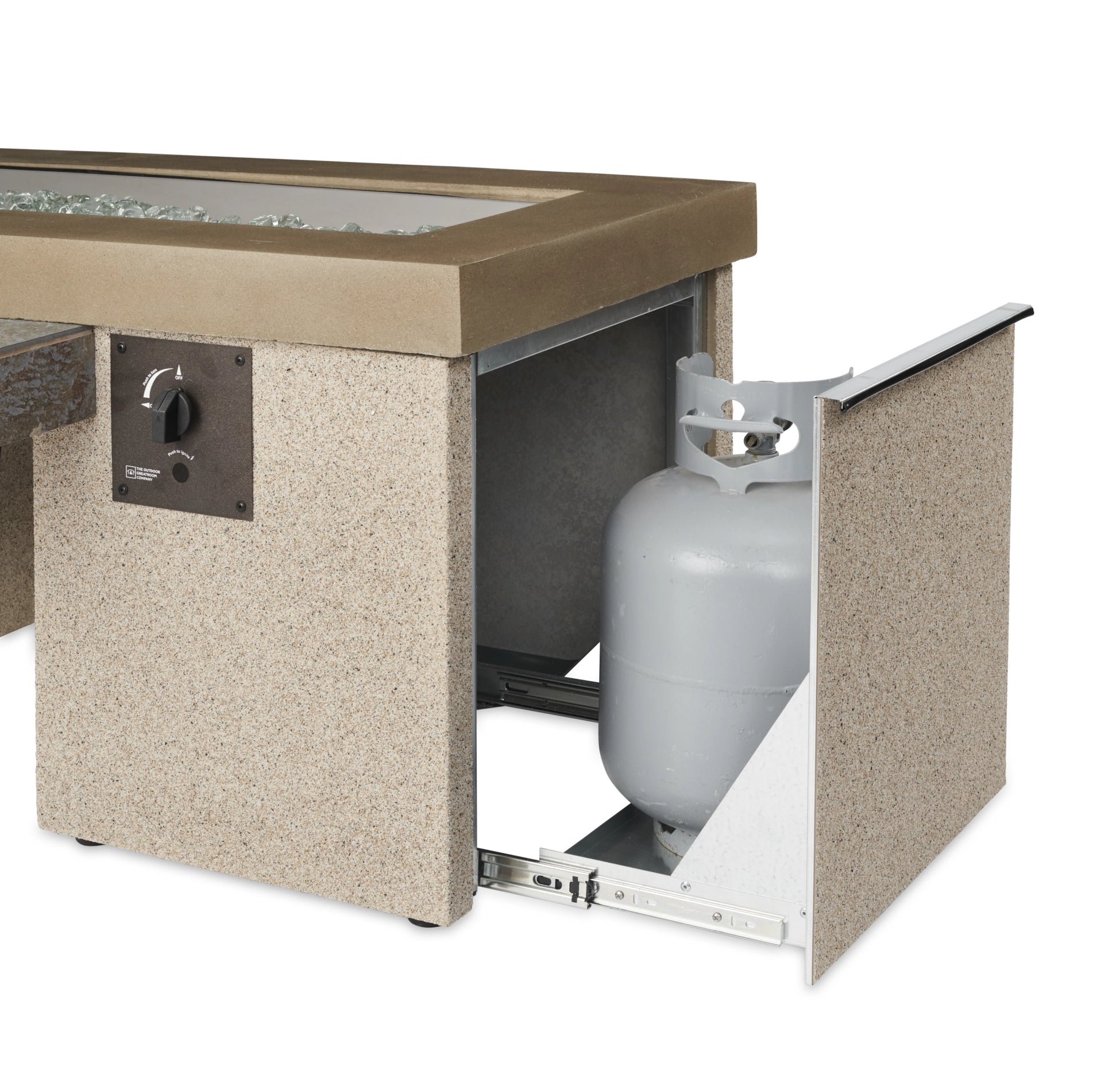 Outdoor Greatroom Uptown Linear Gas Fire Pit Table - Modern Patio Heater for Backyard, Deck, and Outdoor Living Spaces