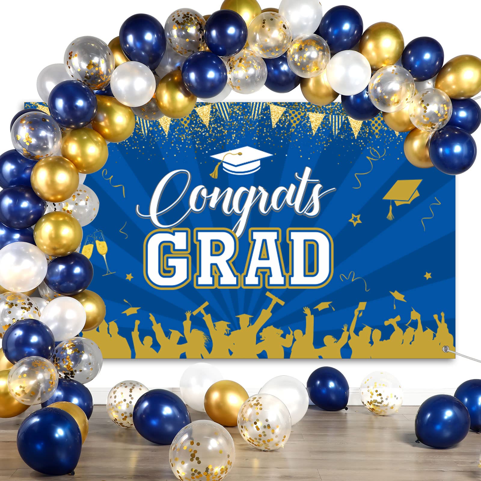 2023 Graduation Party Decorations - Congrats Grad Balloons, Happy Grad Supplies & Class of 2023 Decor in Blue | Perfect for Graduation Ceremonies, Parties & Photo Backdrops
