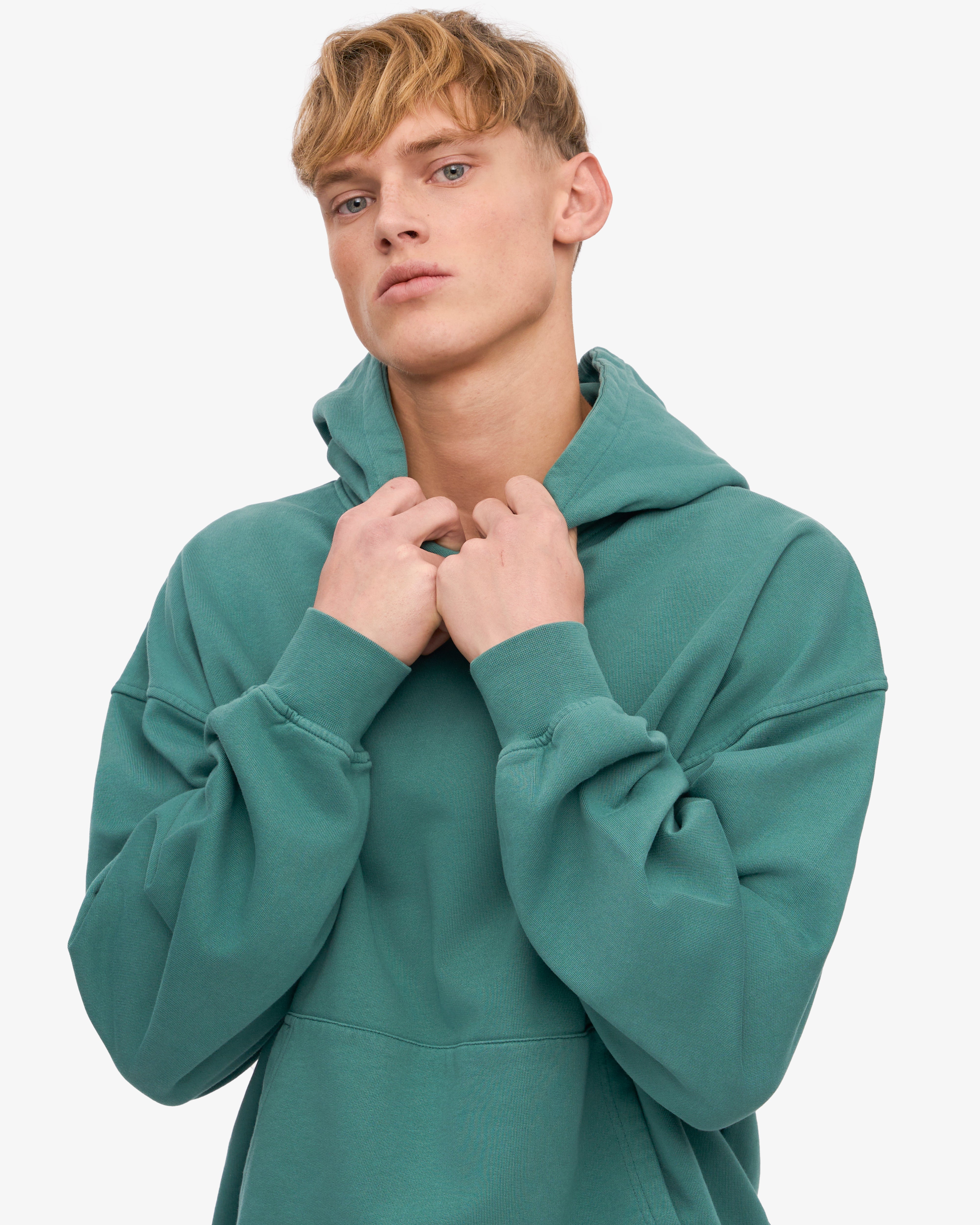 Organic Oversized Hoodie for Men & Women - Soft & Comfortable Pine Green Pullover Hoodie - Perfect for Casual Wear, Loungewear & Outdoor Activities