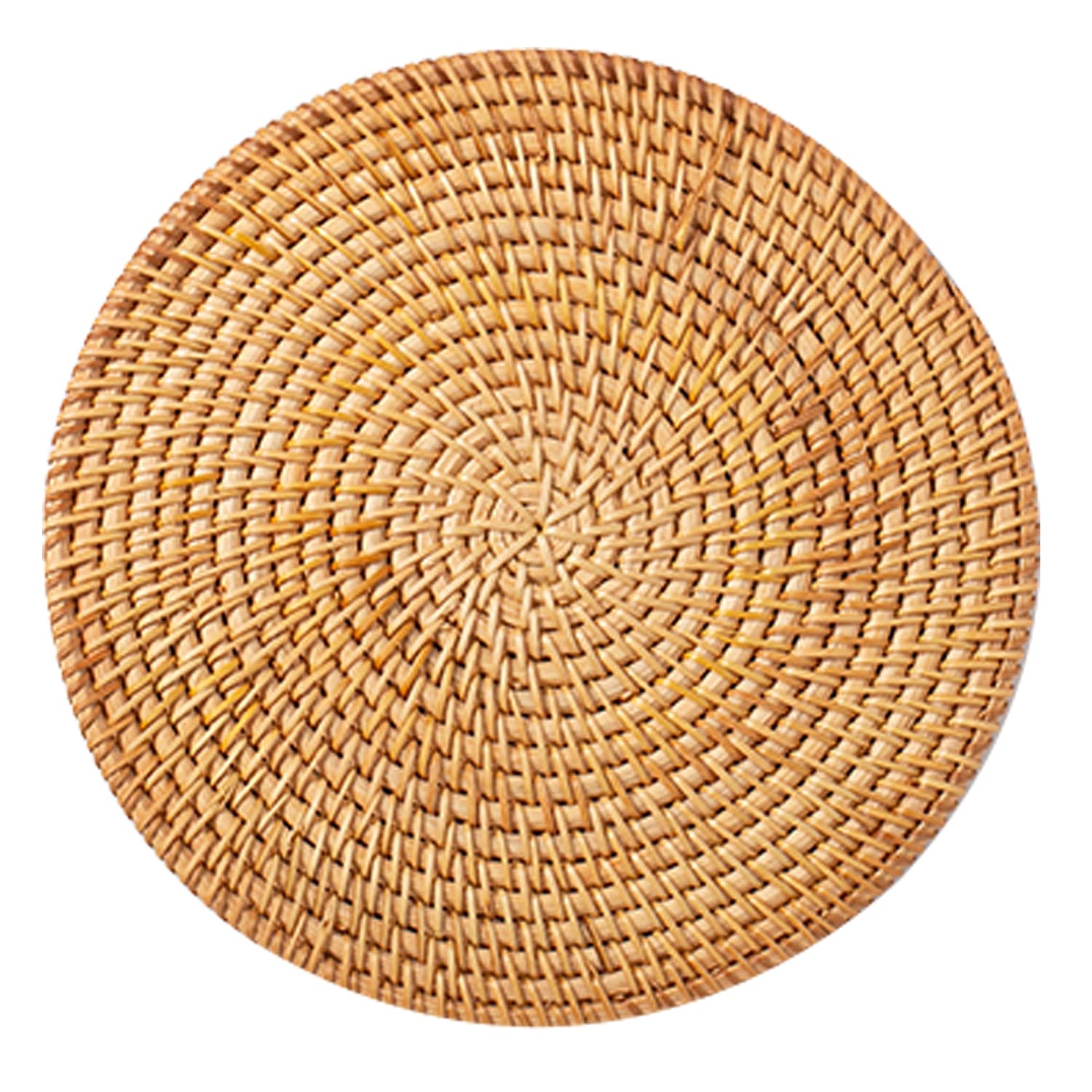 Round Woven Placemats for Dining Table - Natural Farmhouse Style Heat-Resistant Coasters (Set of 4, 8cm) - Perfect for Tea Time, Dinner Parties & Rustic Home Decor
