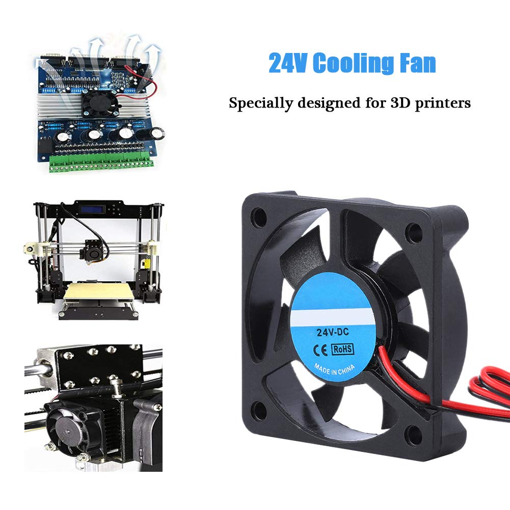 24V DC Brushless Blower Fan 50x50x10mm - 2 Pin 5010 Cooling Fan Replacement for 3D Printers | Perfect for DIY 3D Printing Projects & Accessory Upgrades