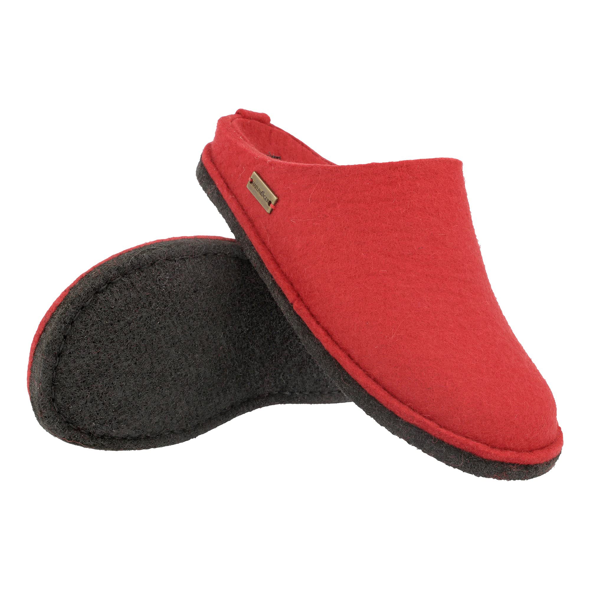 HAFLINGER Men's Comfortable Open Back Slippers - Soft Wool House Shoes for Indoor Relaxation & Cozy Home Wear
