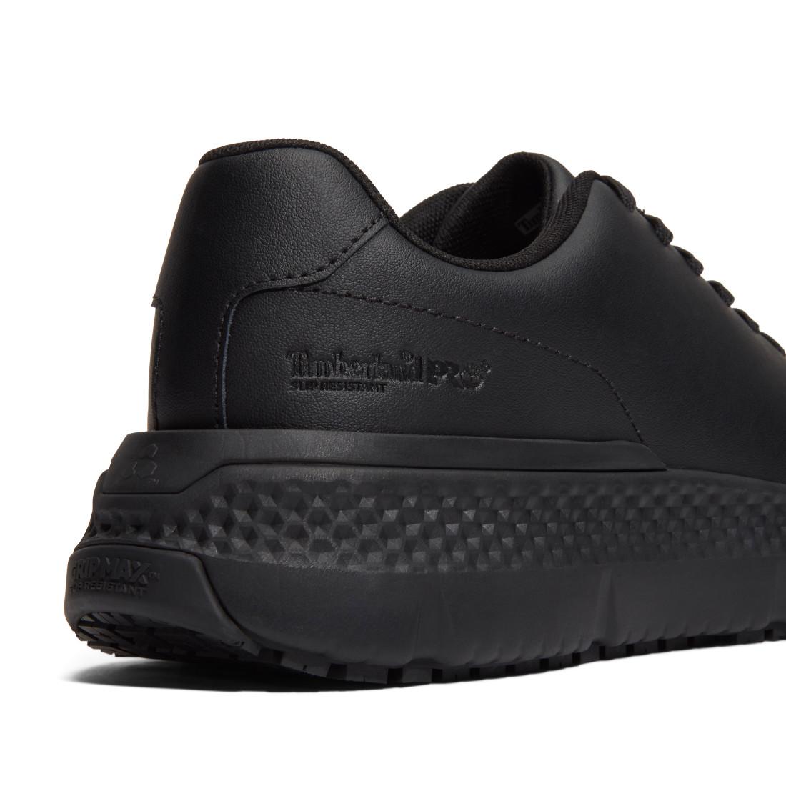 Slip Resistant Work Shoes for Men & Women - Black Leather Safety Shoes with Power Shift Technology - Ideal for Restaurant, Kitchen, Construction & Healthcare Workers