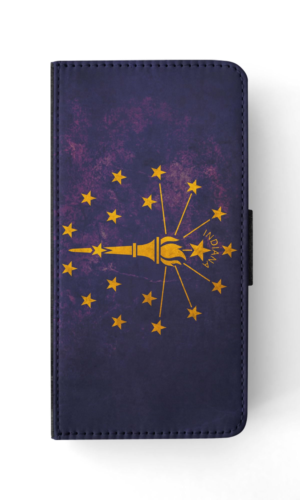 Indiana USA State Flag Flip Wallet Phone Case for Apple iPhone 15 - Stylish Protective Cover with Card Slots | Perfect for Travel, Work & Everyday Use