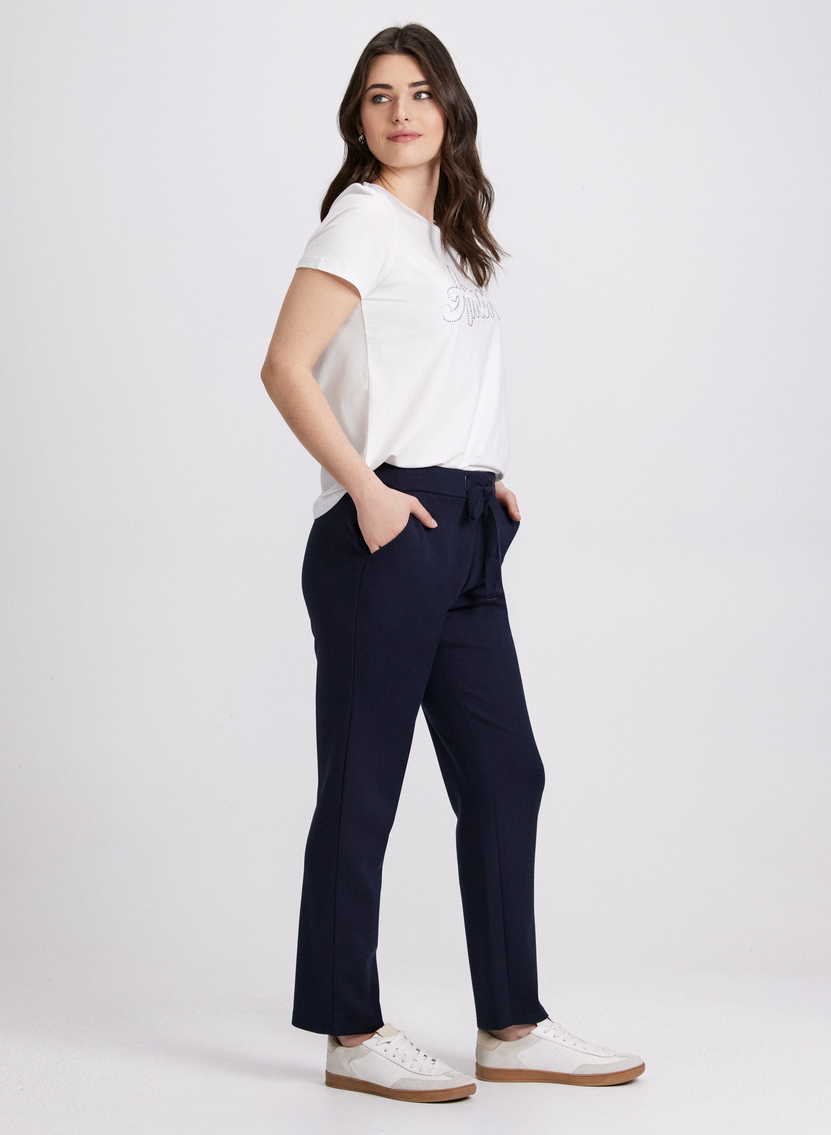 Comfortable Drawstring Waist Pull On Pants for Men & Women - Stretchy Casual Lounge Pants for Yoga, Travel & Home Relaxation