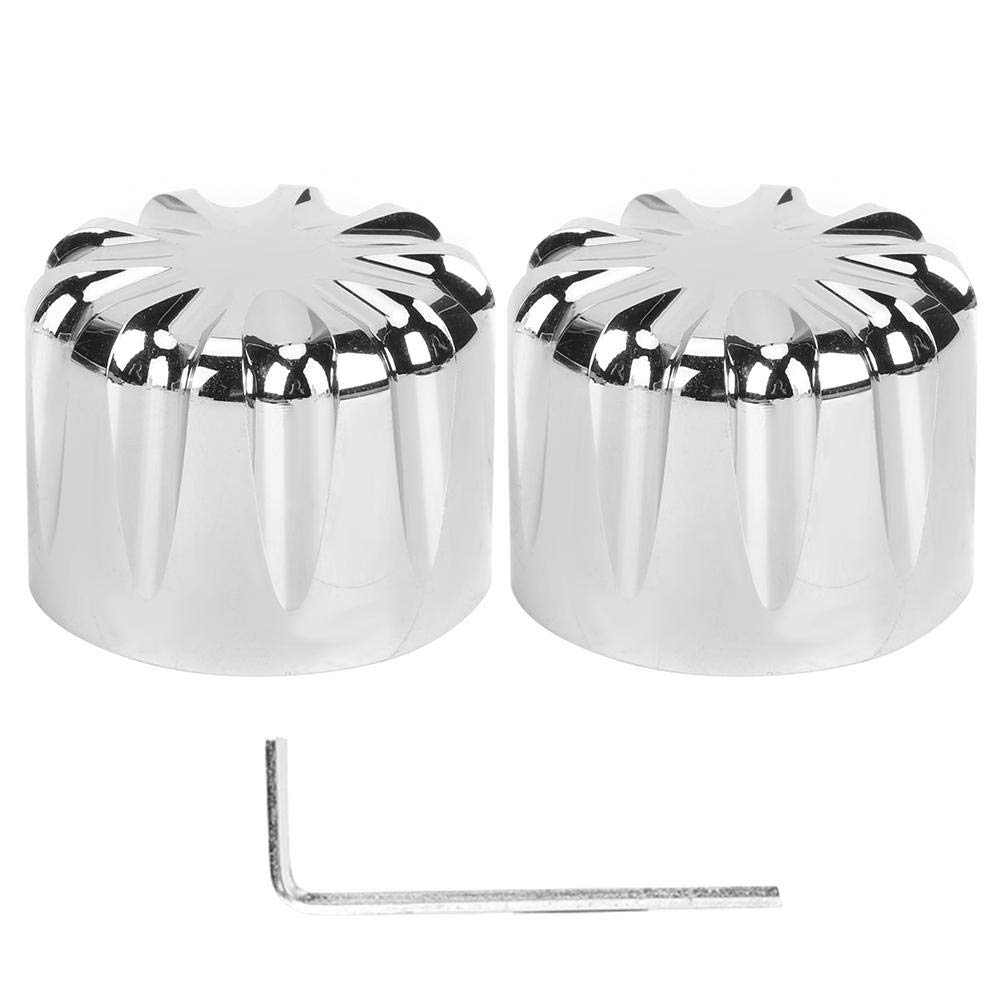 1 Pair CNC Aluminum Motorcycle Wheel Axle Nut Caps - Water Drop Style for Electra/s (Electrosilvering) - Durable Protective Cover for Enhanced Bike Aesthetics & Safety on Road Trips