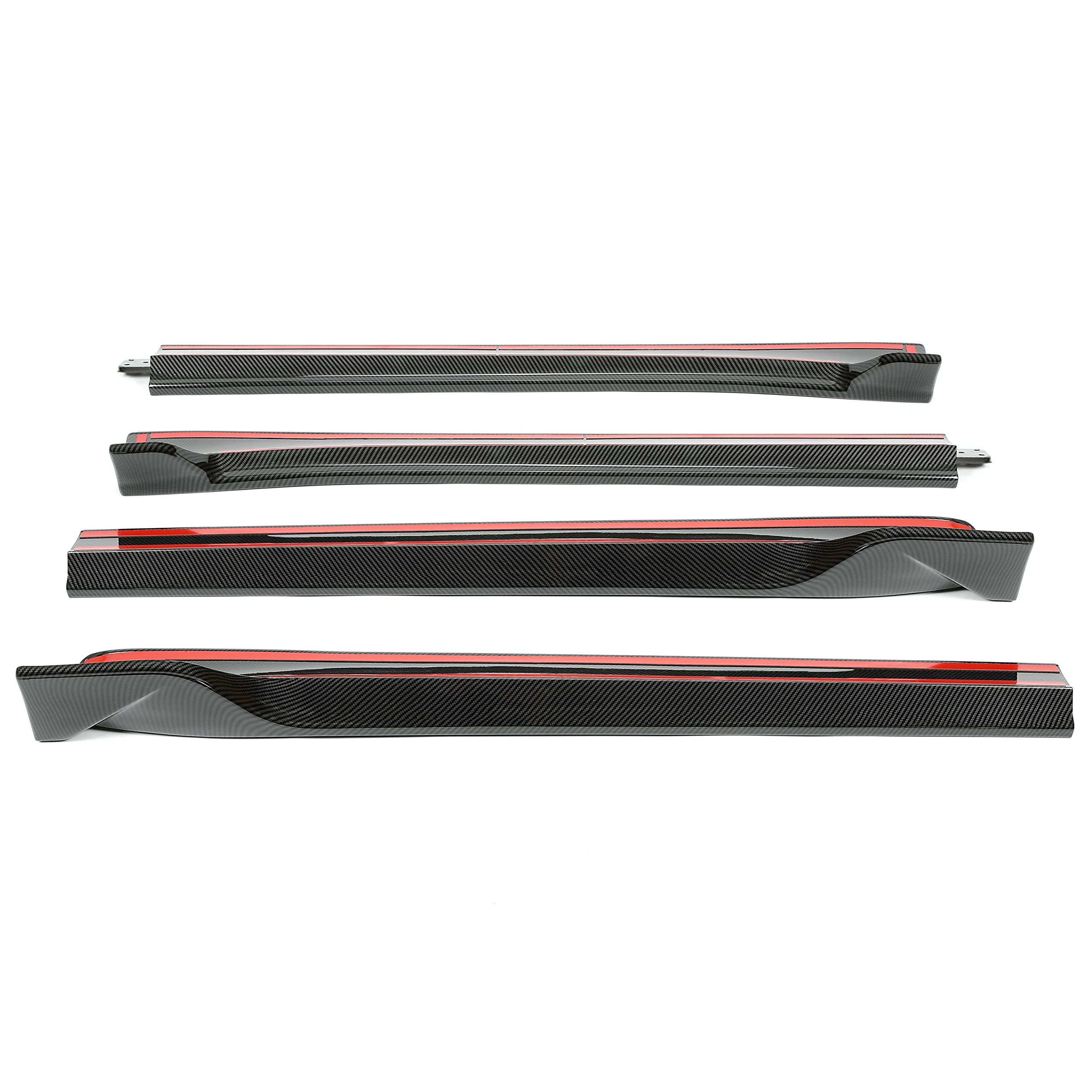 KUAFU Side Skirts for 2017-2023 Tesla Model 3 - ABS Carbon Fiber Style Rocker Panel Spoiler Extensions (4PCS) | Enhance Appearance & Aerodynamics | Perfect for Car Enthusiasts & Performance Upgrades