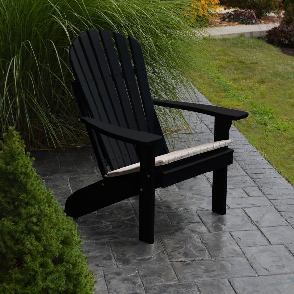Premium Yellow Pine Fanback Adirondack Chair - Solid Wood Outdoor Patio Furniture for Garden, Deck & Poolside Relaxation