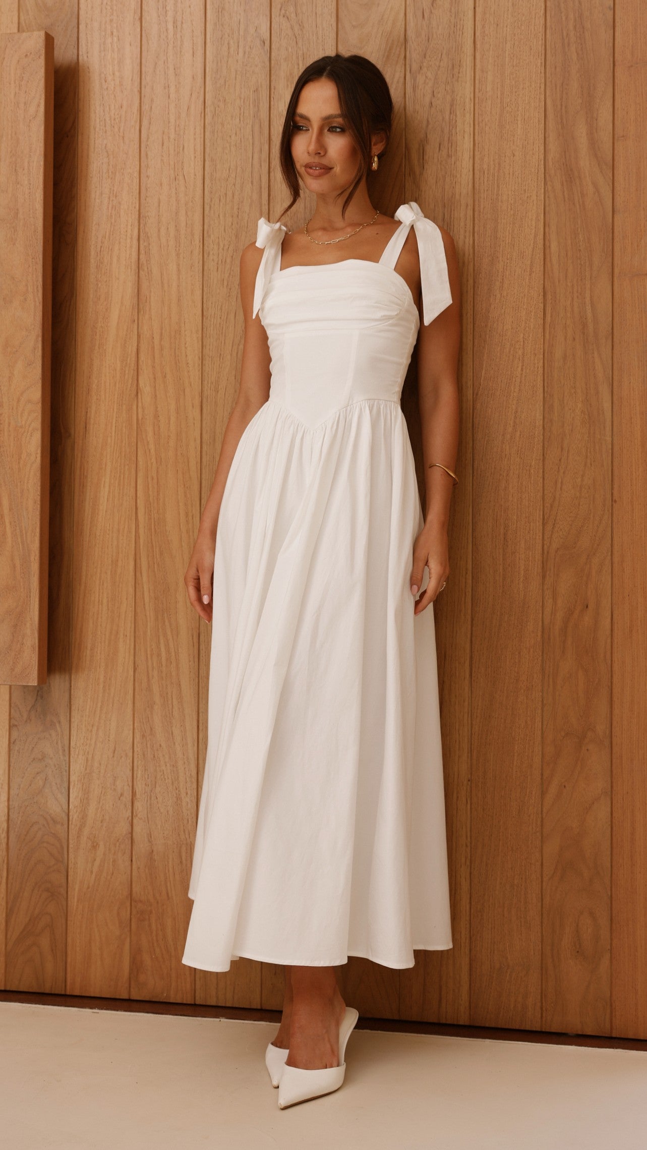 Haisley Maxi Dress for Women - Flowy Long Summer Dress in White - Perfect for Beach, Vacation & Casual Outings