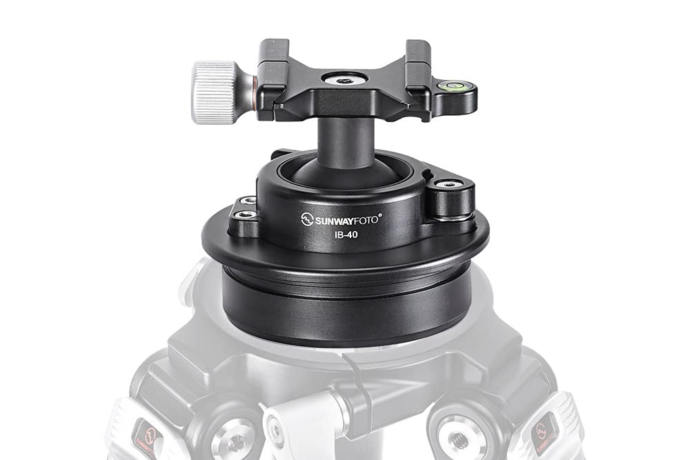 Sunwayfoto IB-40S Low Profile 40mm Ball Head for Tripod with Lever Lock - Arca/RRS Compatible Clamp - Perfect for Landscape Photography, Travel & DSLR Camera Support
