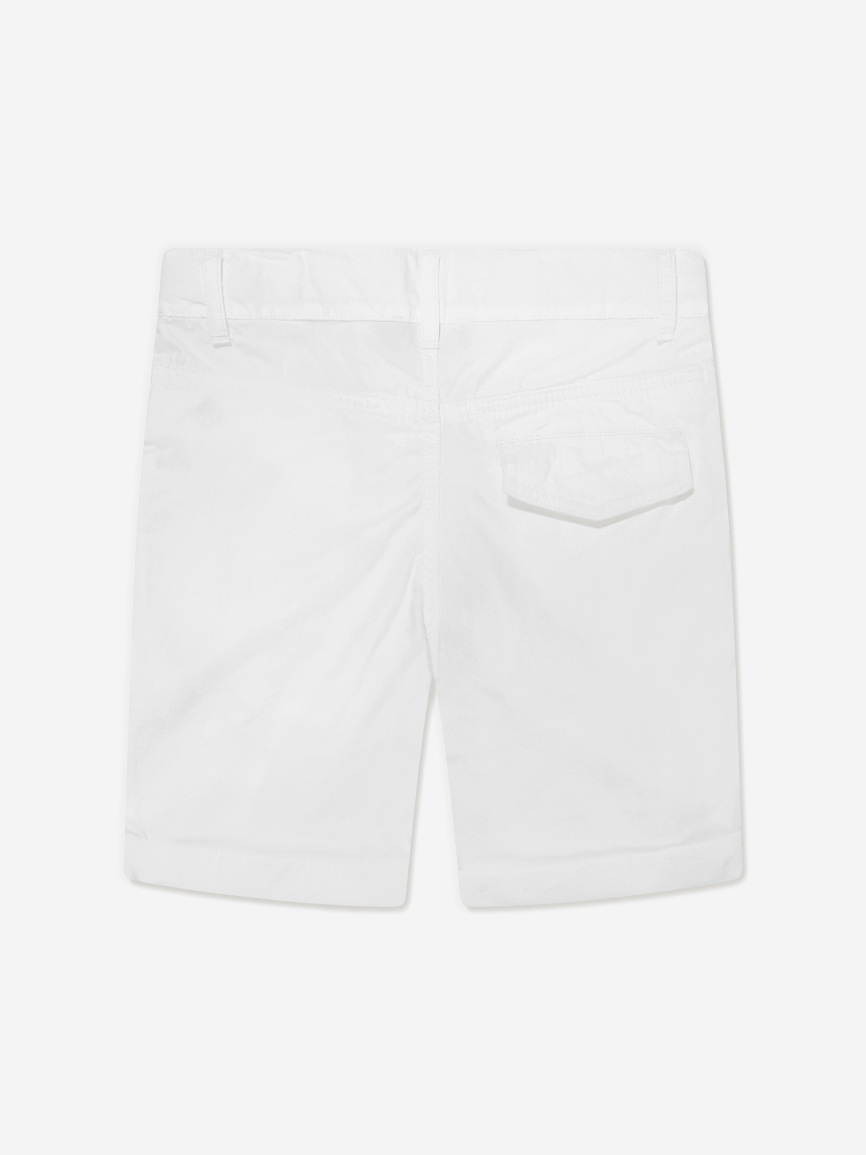 Aigner Boys Logo Badge Poplin Shorts - White Cotton Casual Summer Shorts for Kids | Perfect for Playtime, School & Outdoor Activities