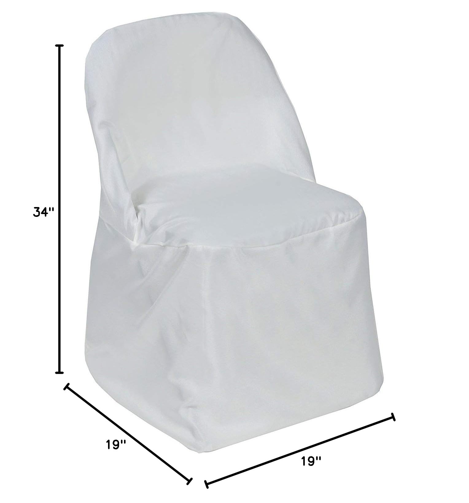 50 Pack Ivory Round Polyester Chair Covers - Washable Folding Seat Covers for Wedding, Party, Banquet & Dining Decorations - Perfect for Reception, Ceremony & Event Decor