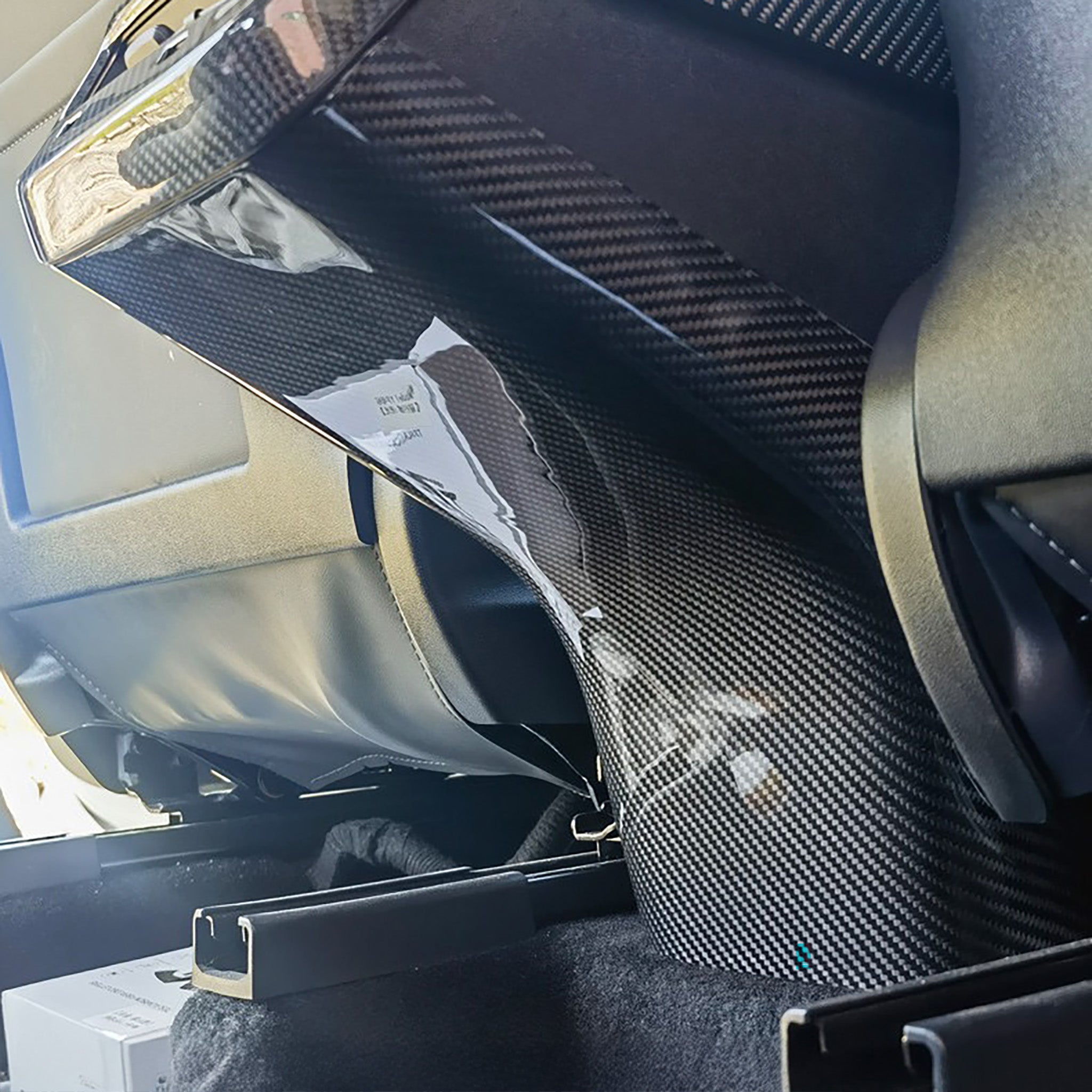 Premium Real Carbon Fiber Rear Center Console Base Cover for Tesla Model 3 & Y (2017-2023) - Durable & Stylish Interior Upgrade for Enhanced Luxury Driving Experience