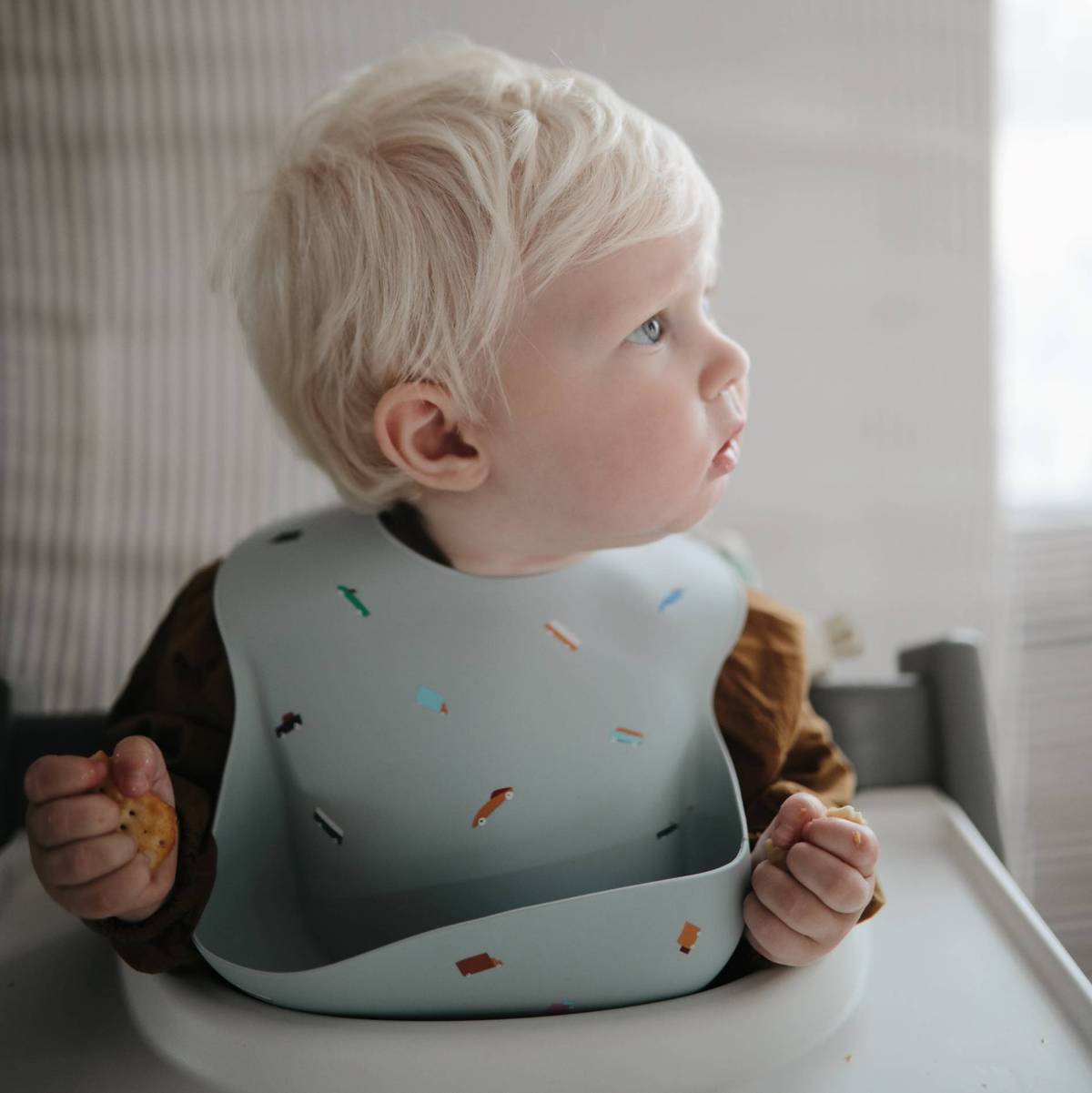 Mushie Silicone Baby Bib - Soft, Durable & Easy Clean Feeding Bib for Infants & Toddlers - Perfect for Mealtime, Snacks & Messy Play