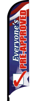 Feather Flag Banner - Patriotic Pre-Approved Design | Heavy Duty Outdoor Advertising Flag for Car Dealerships, Grand Openings & Political Campaigns