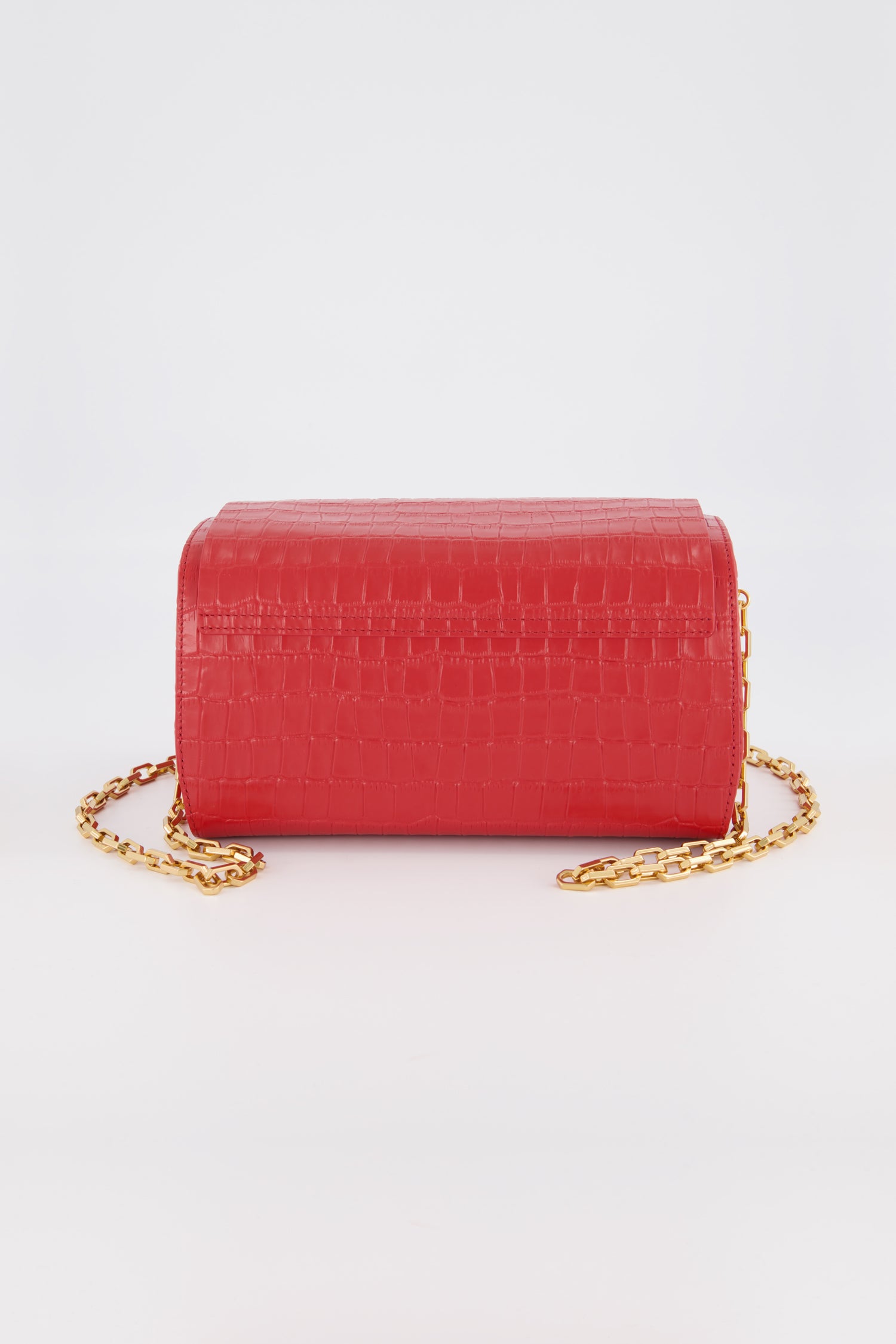 Volon Red Crocodile Print PO Trunk Bag - Luxury Leather Handbag for Women, Fashionable Shoulder Bag for Travel, Work & Evening Events