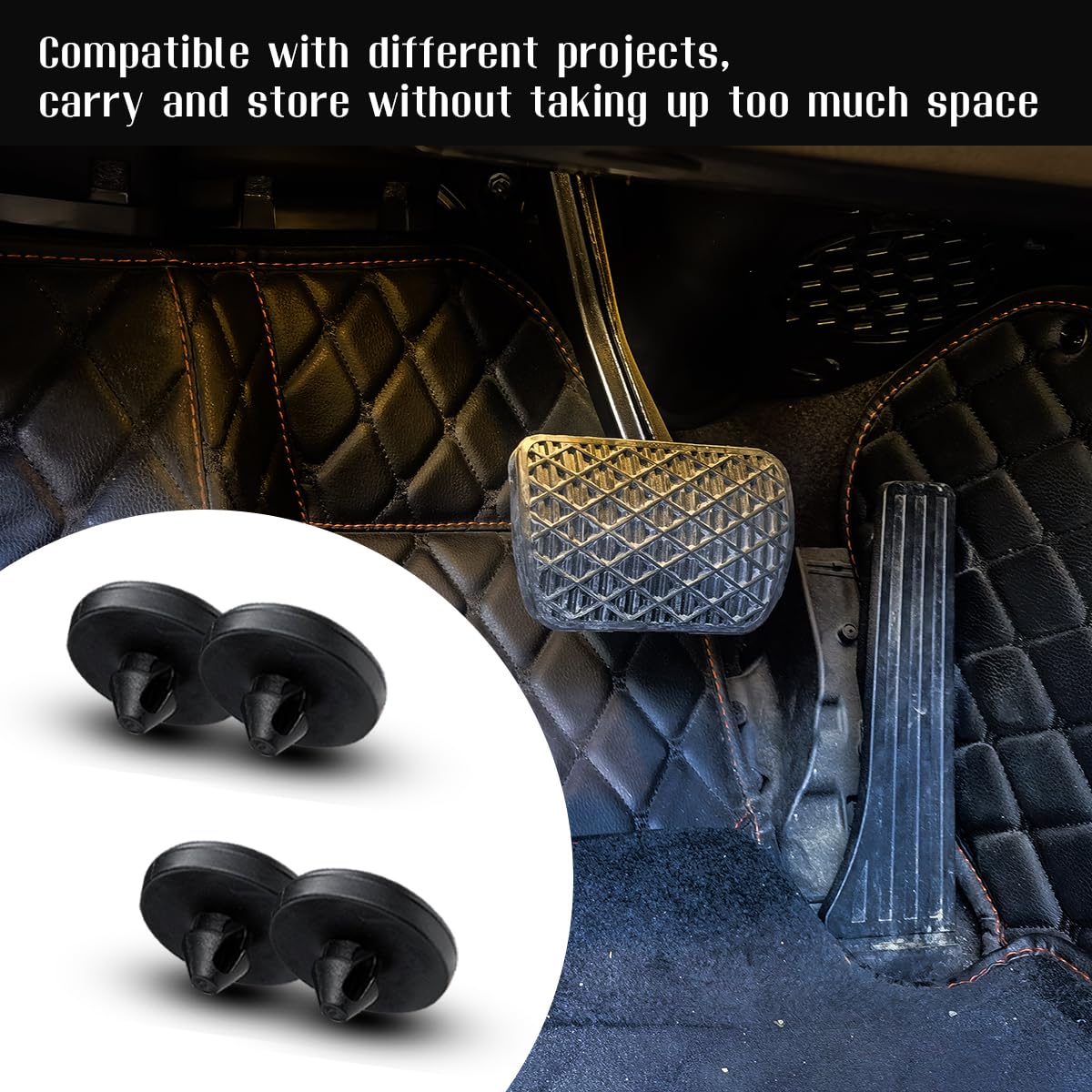 Ziciner 4 PCS Universal Car Brake Switch Pedal Stop Pads - Rubber Automotive Clutch Pedal Stopper & Brake Light Switch Stopper - Compatible with 90541-06036 - Perfect for Sedans, SUVs, and Trucks - Enhances Driving Safety and Comfort